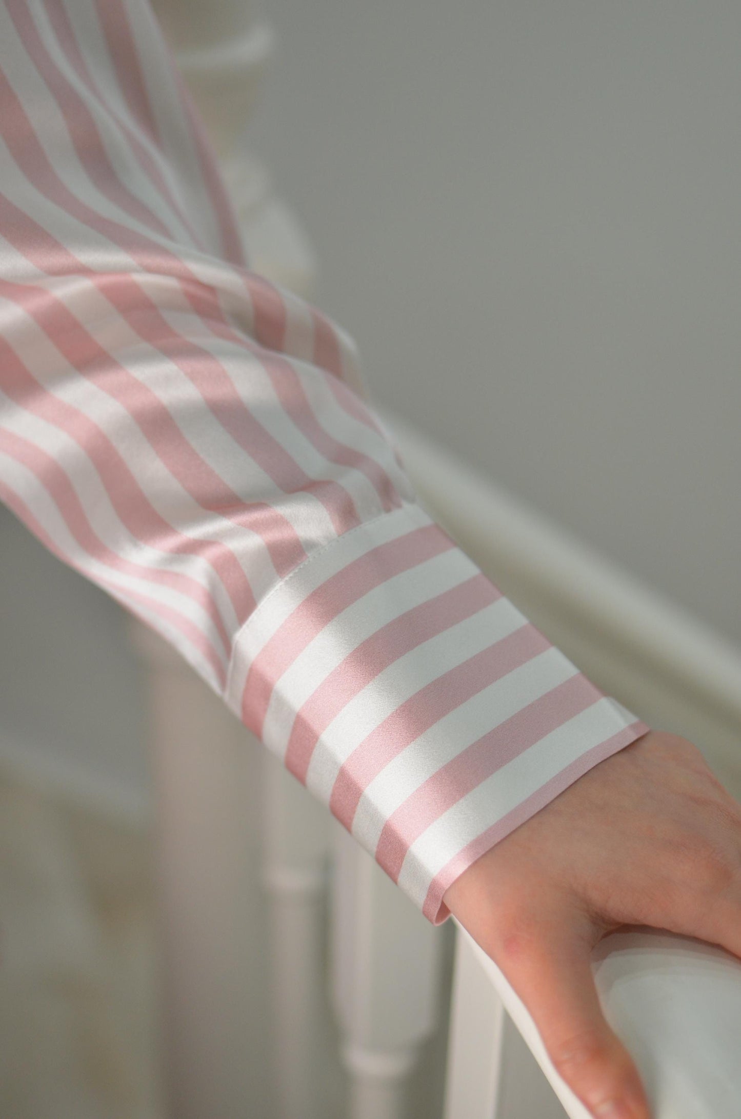 Mulberry Silk Striped Shirt Dress: 6A Grade Luxury Sleepwear