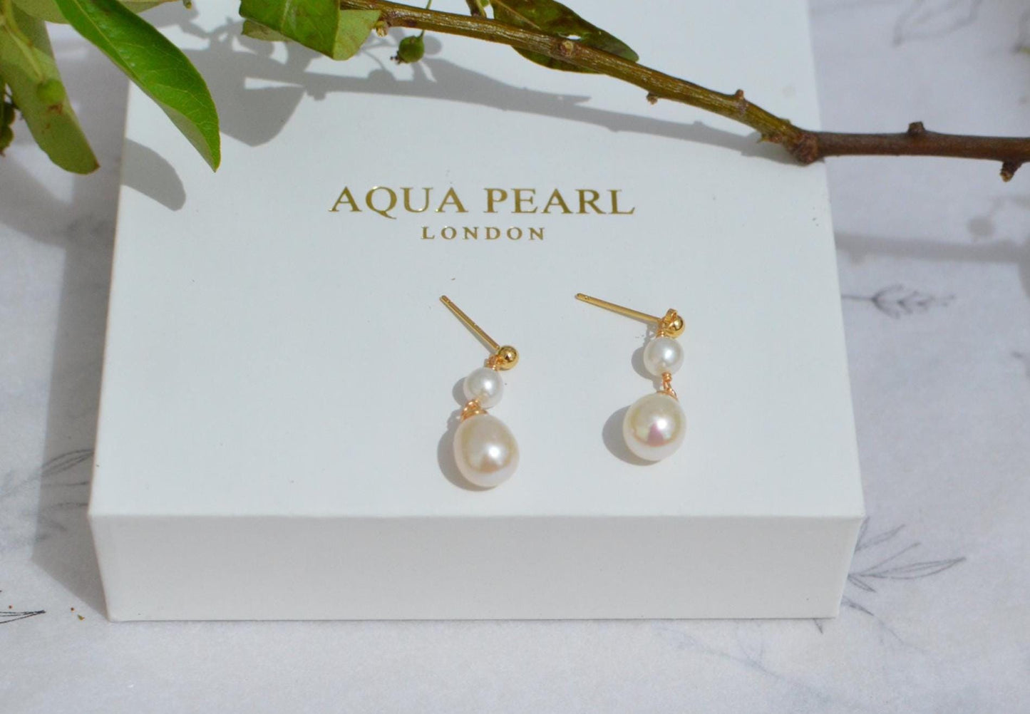 Classic tear shaped drop Pearl Earring Set – Timeless Elegance by Aqua Pearl London