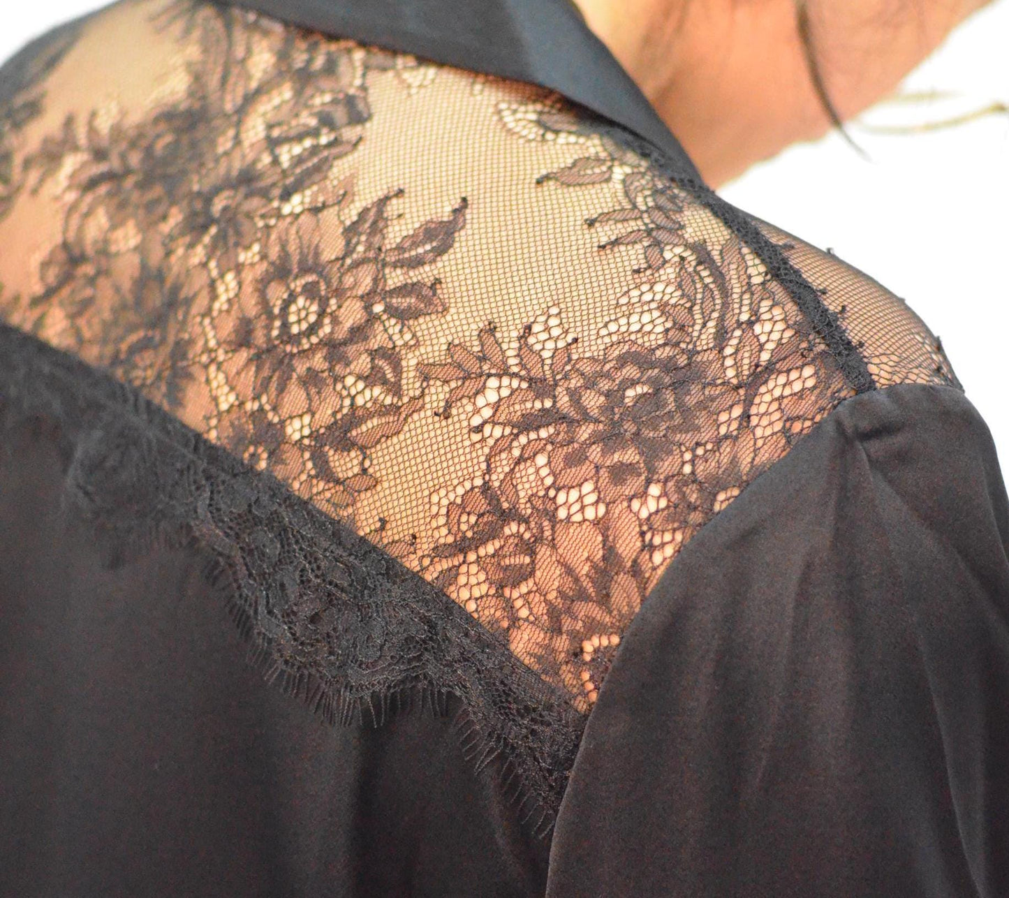 Lace Silk Blouse: 22 Momme Mulberry Silk Sleepshirt