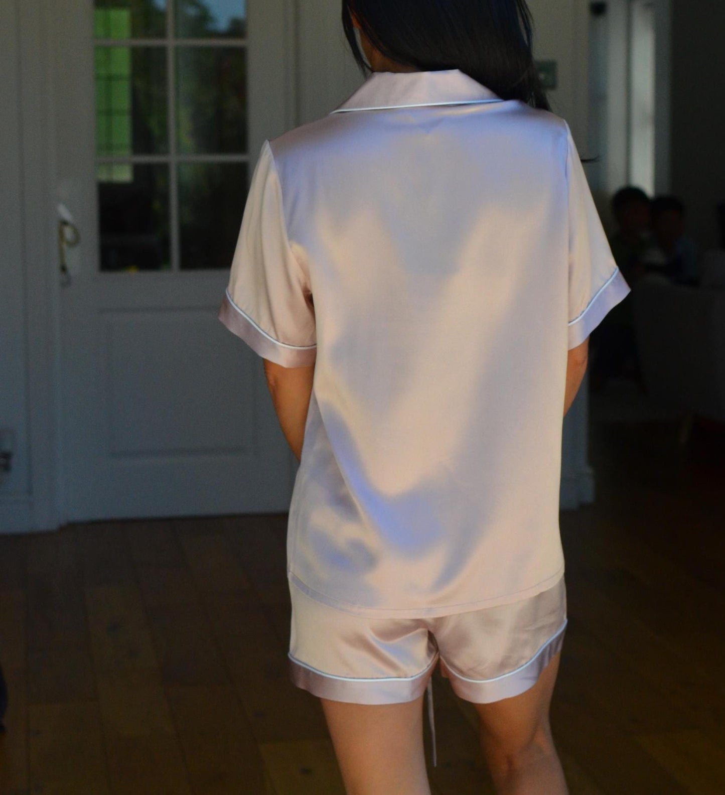 Mulberry Silk Pajama Set: Short Sleeve Loungewear, 6A Grade Silk