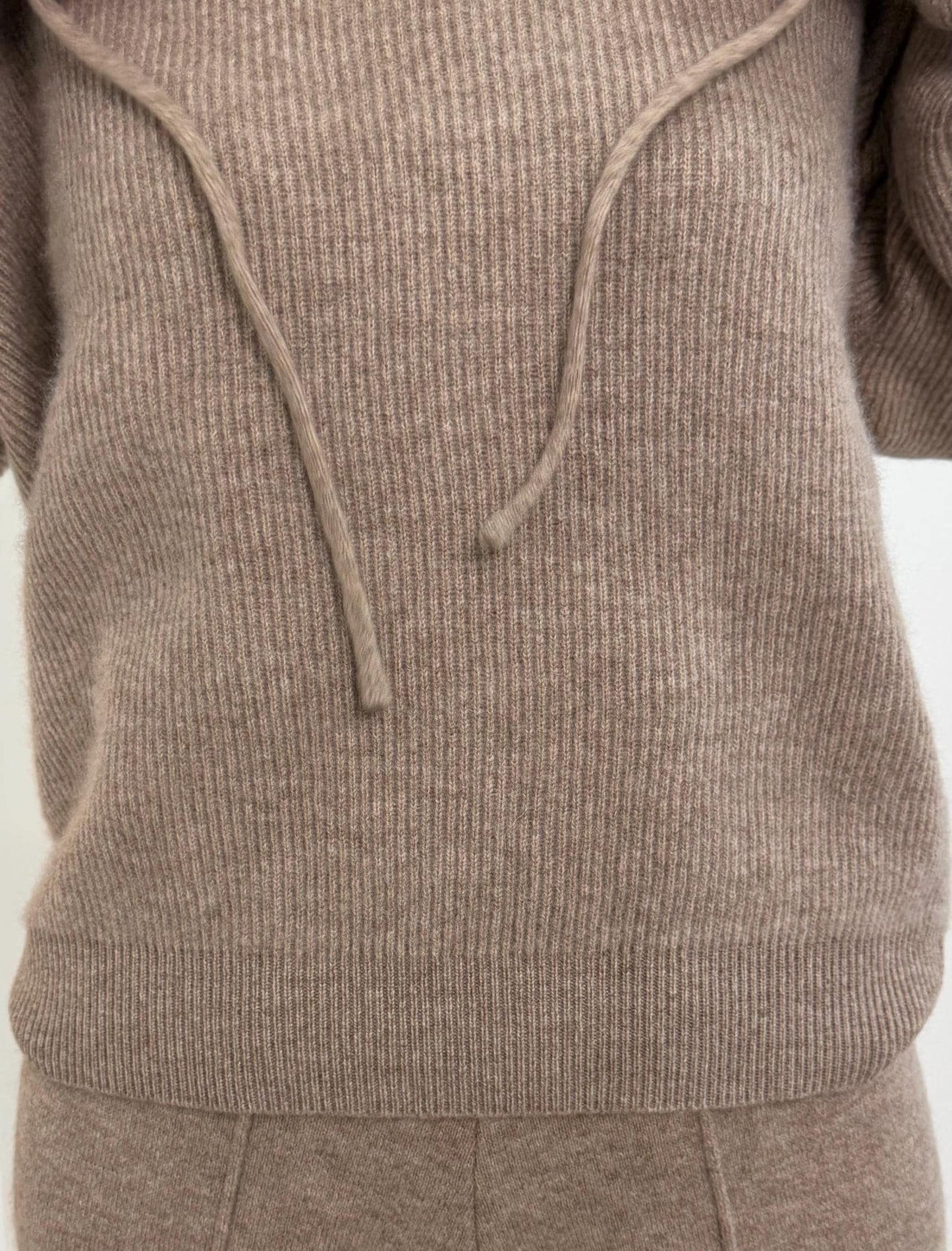 Cashmere and wool blend rribbed hoodie extra soft