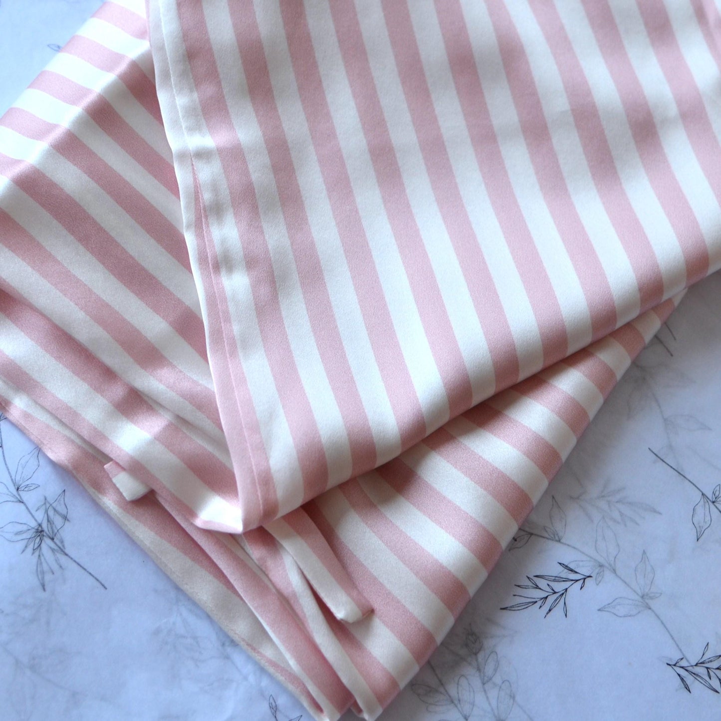 Striped Silk Pajamas & Eye Mask Gift Set: 19mm Mulberry Silk