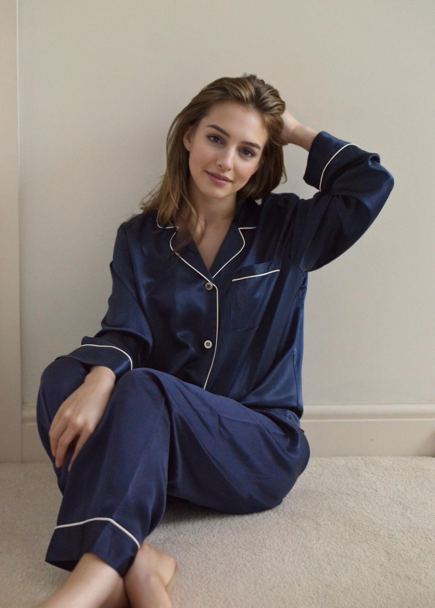 6A Grade Mulberry Silk Pajama Set - 25mm Longsleeves