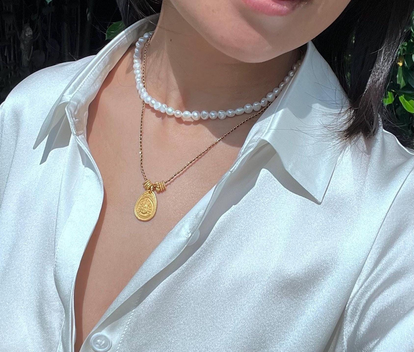 Three Elegant Layered Adjustable Necklace Set, can wear individually.
