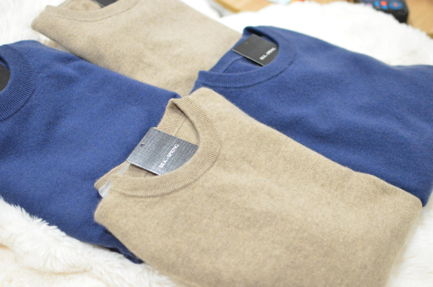 Men's 100% Cashmere Crew Neck Sweater: Lightweight Soft Knit