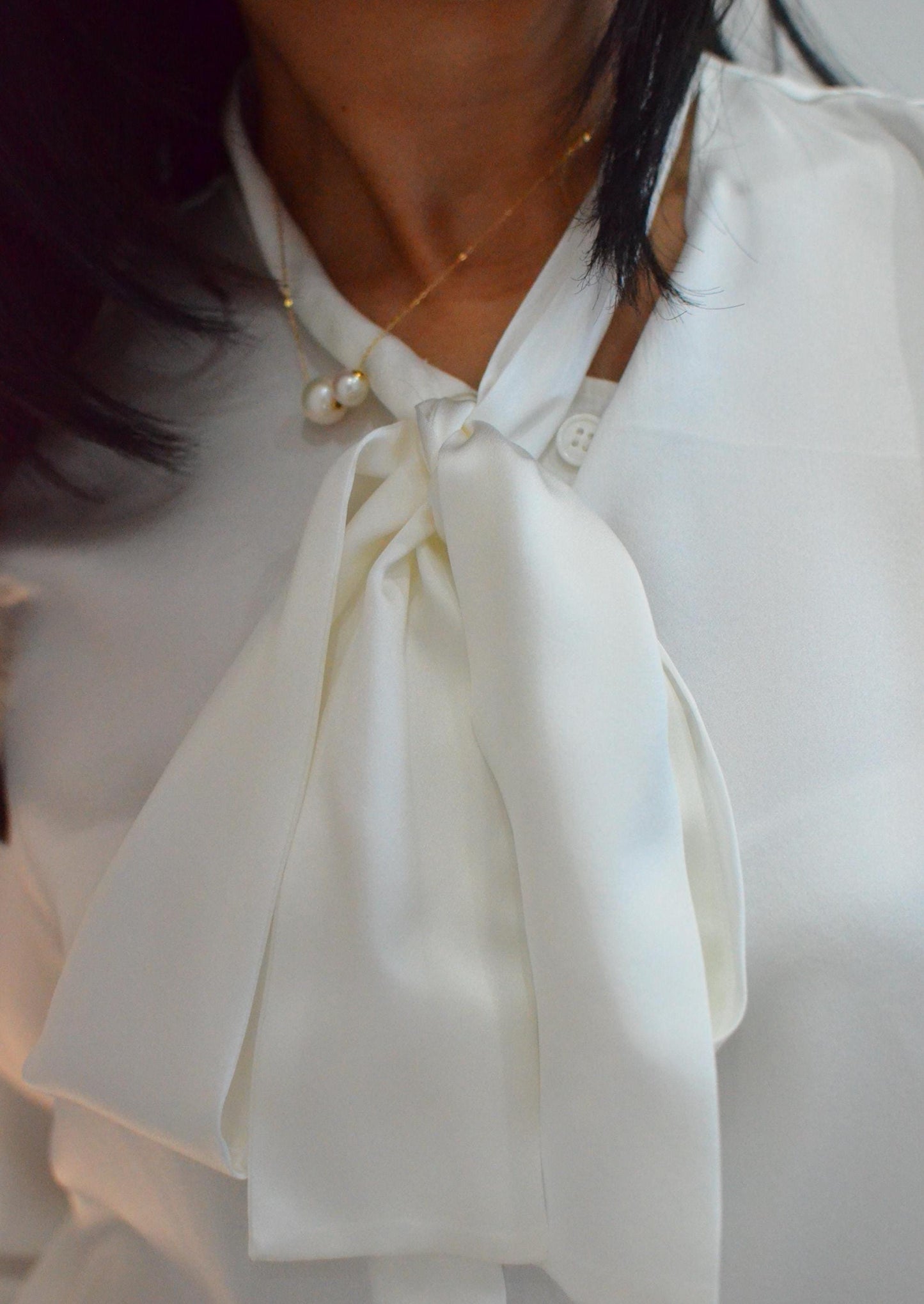 Elegant Mulberry Silk Bow Blouse