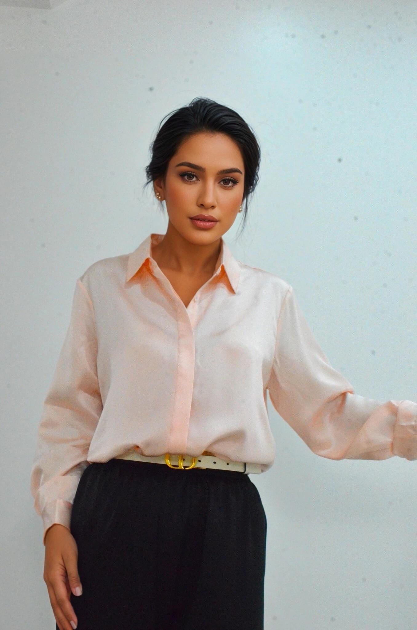 Mulberry Silk Blouse: Long Sleeve Button-Up Shirt
