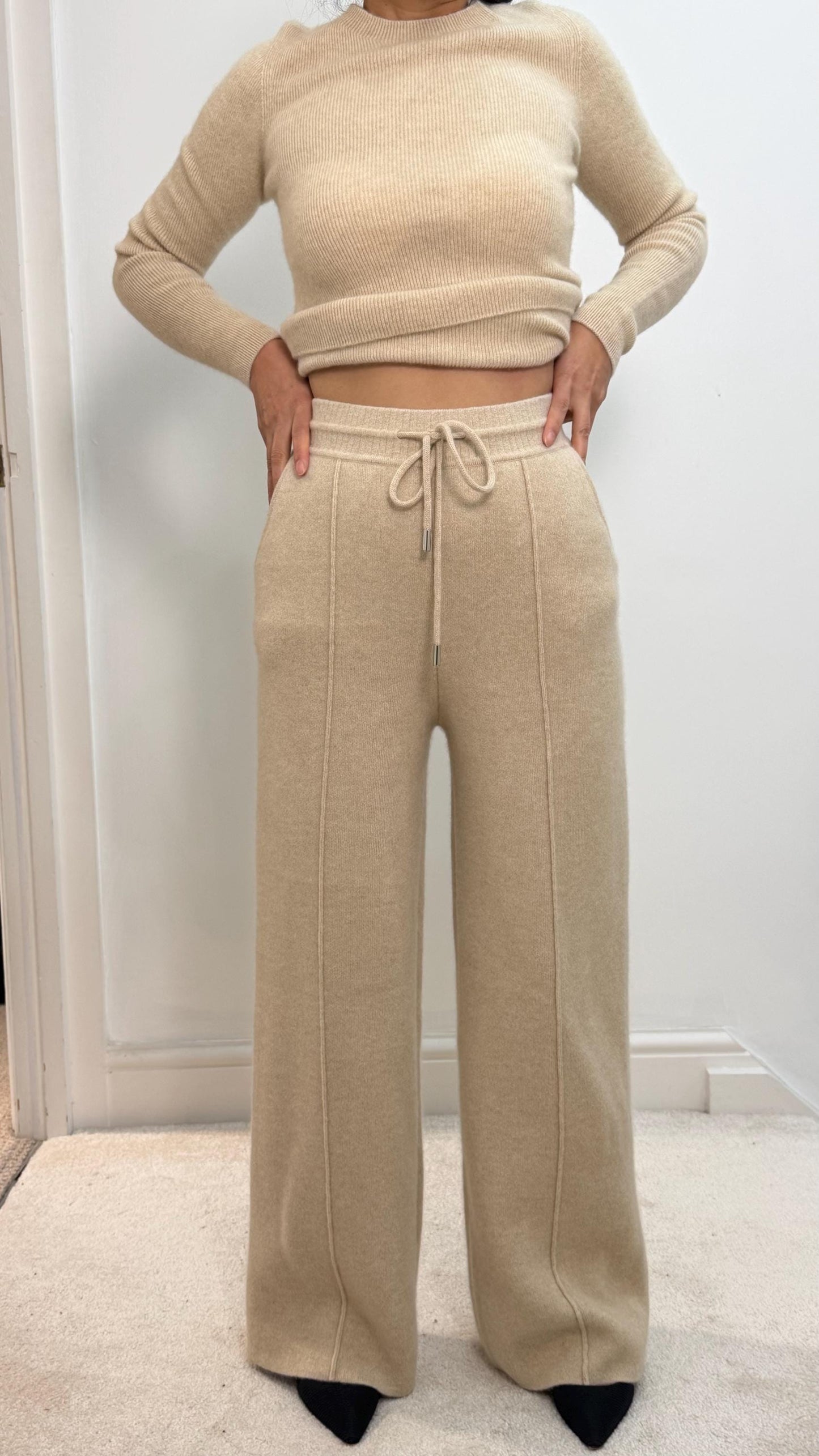 Women 100% Cashmere trousers extra soft and warm Waistband and adjustable strap