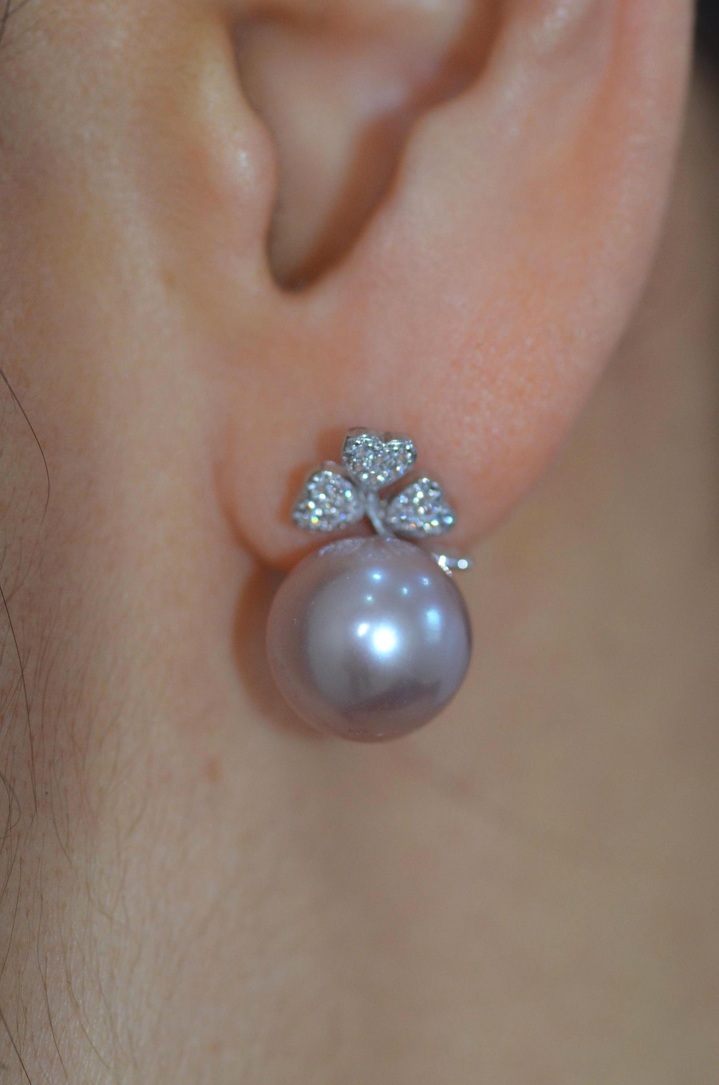 Champagne Pink Pearl earrings