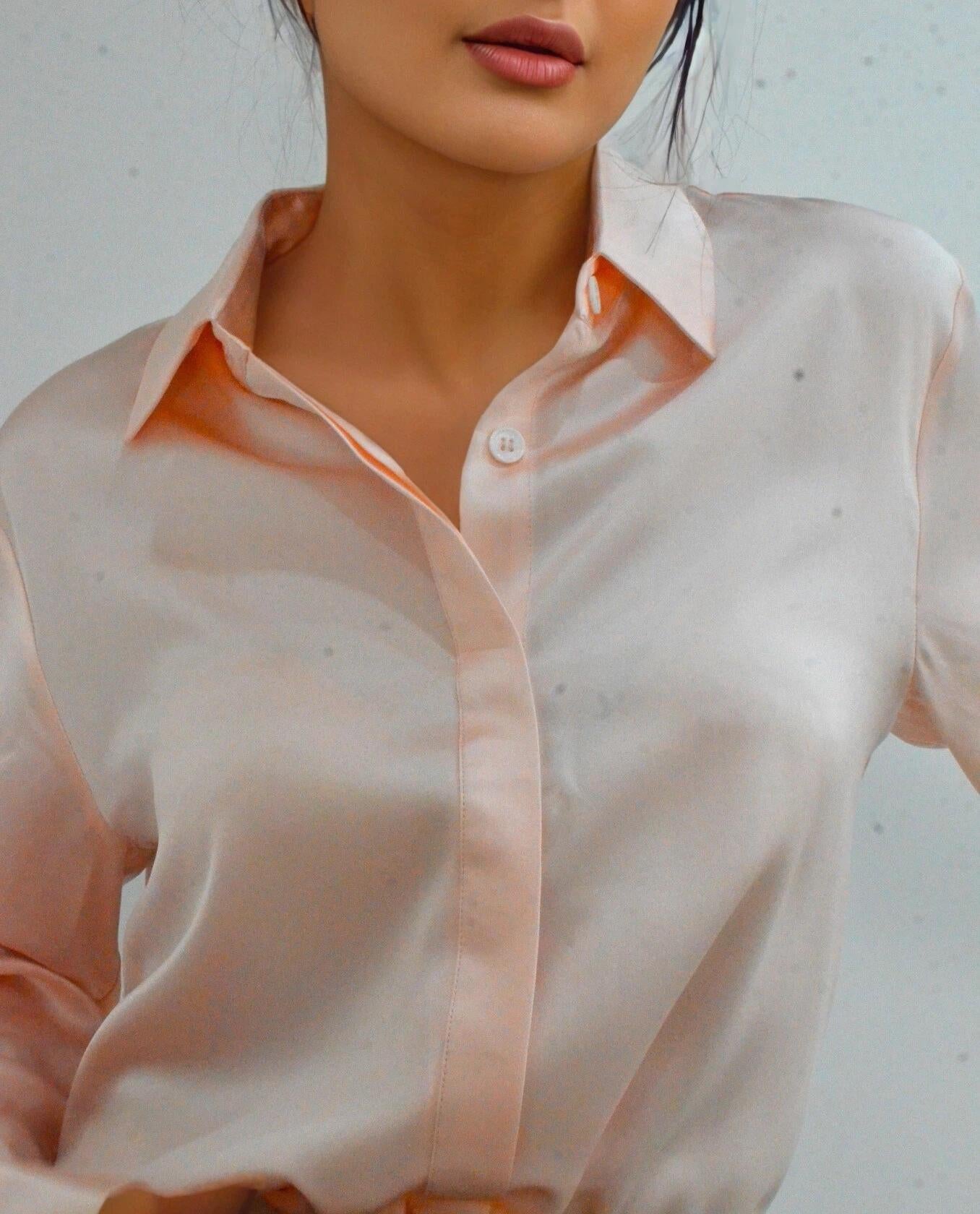 Mulberry Silk Blouse: Long Sleeve Button-Up Shirt