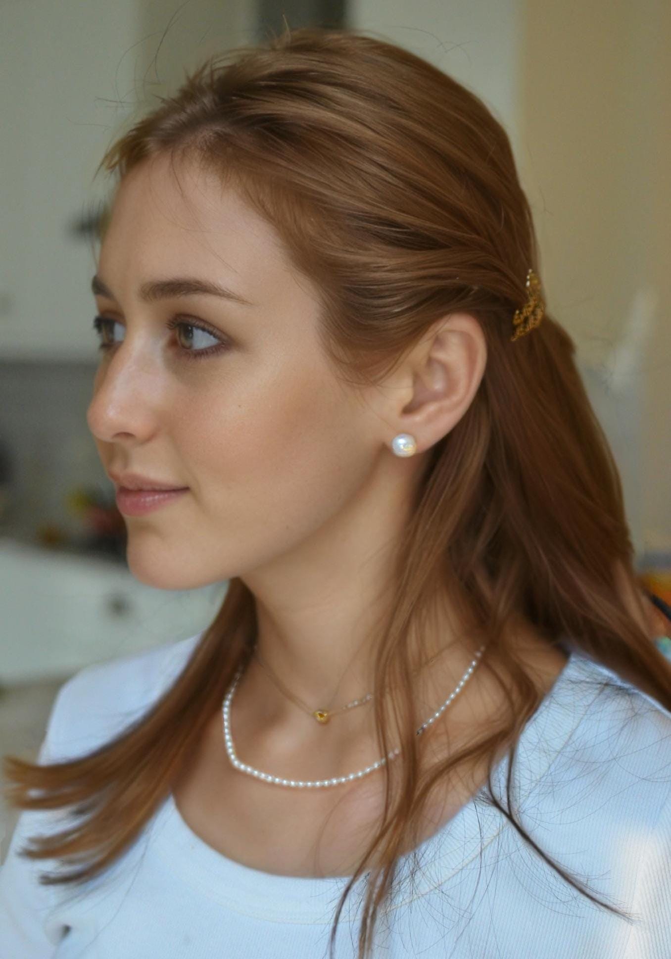 Freshwater Pearl Stud Earrings, 14k Gold Filled or Sterling Silver Bun