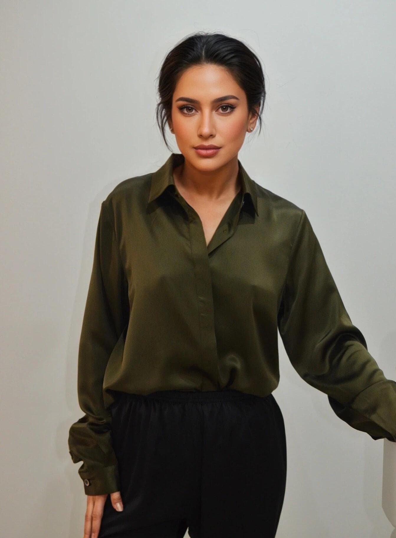 Mulberry Silk Blouse: Long Sleeve Button-Up Shirt
