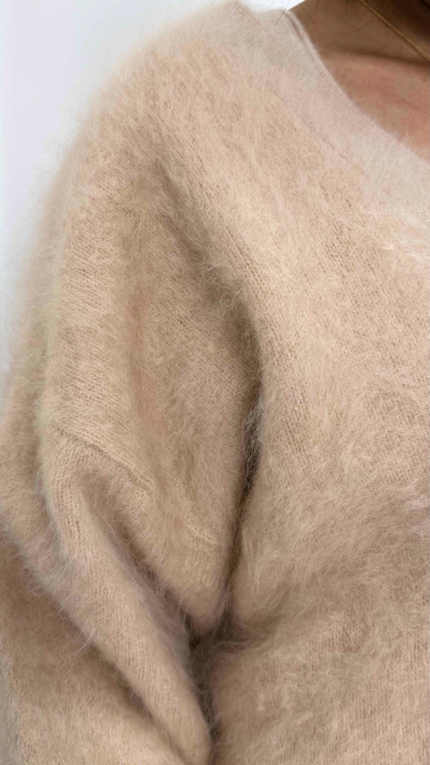 Luxury Brushed Cashmere Cardigan, extra warm and cozy