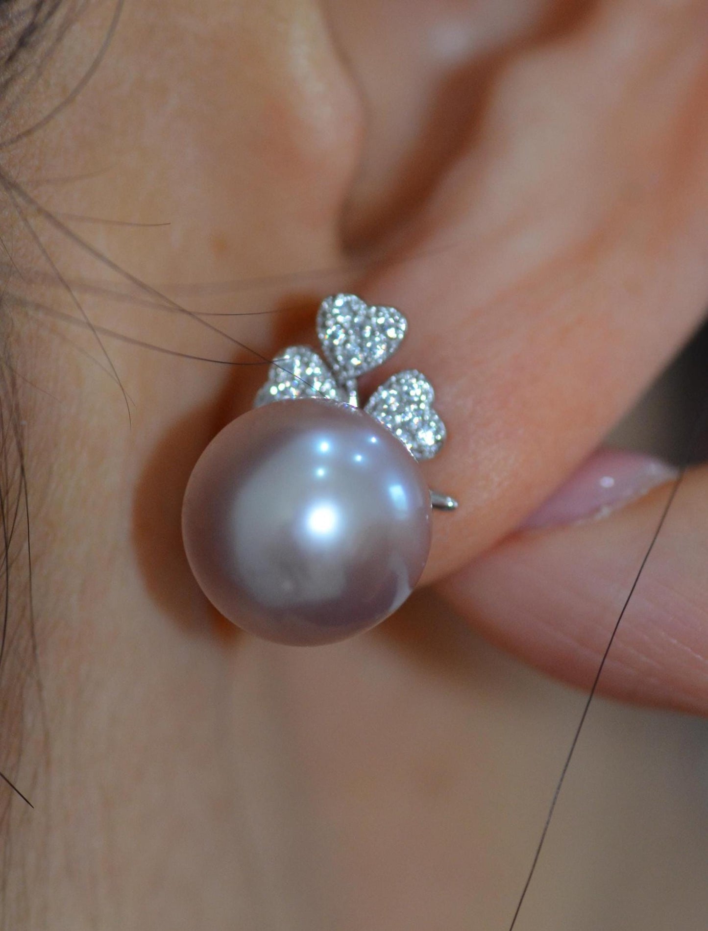 Champagne Pink Pearl earrings