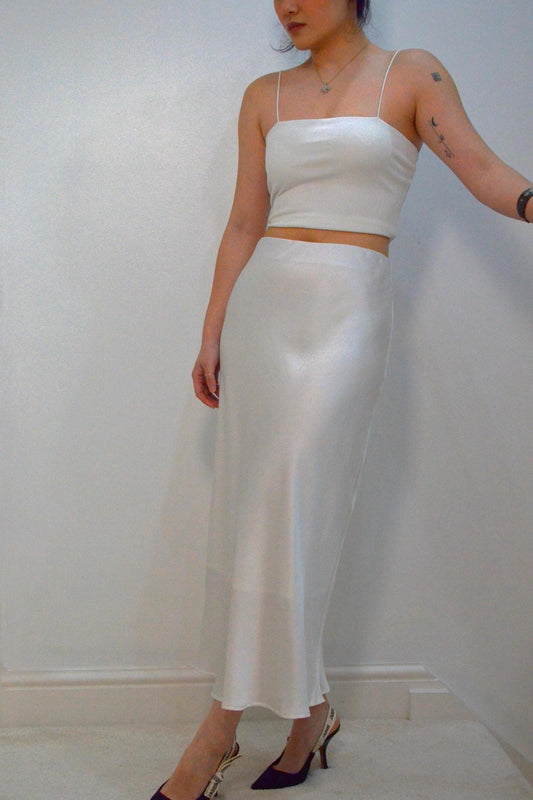 22 Momme Mulberry Silk Midi Skirt - High Waist 6A Grade