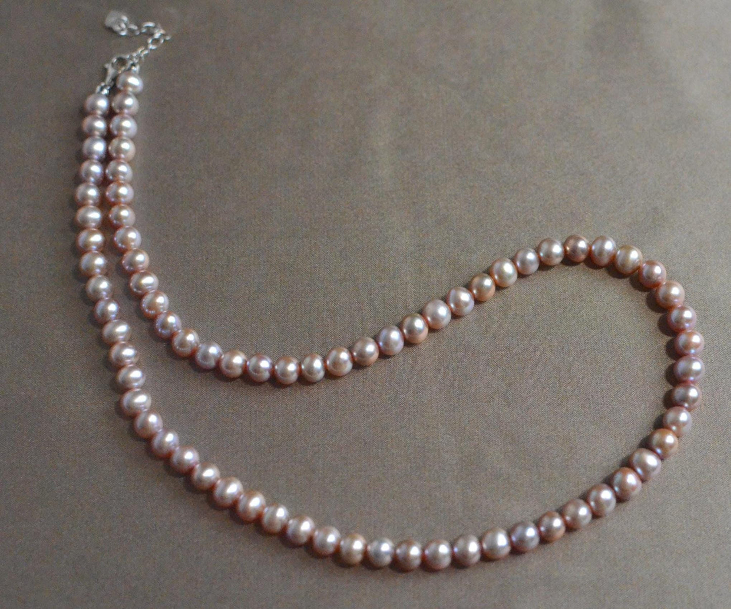 Champagne Rose Pearl Jewelry Set pearl necklace and or earrings  CZ Topped