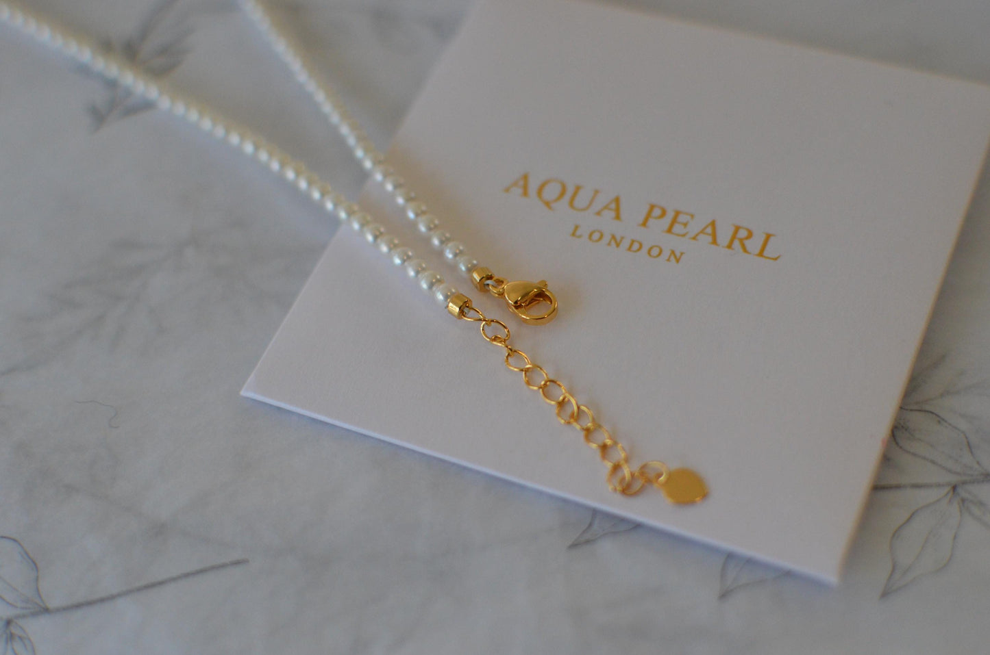 Classic 3mm freshwater Pearl Necklac with 925 Silver Gold-Plated Heart Charm