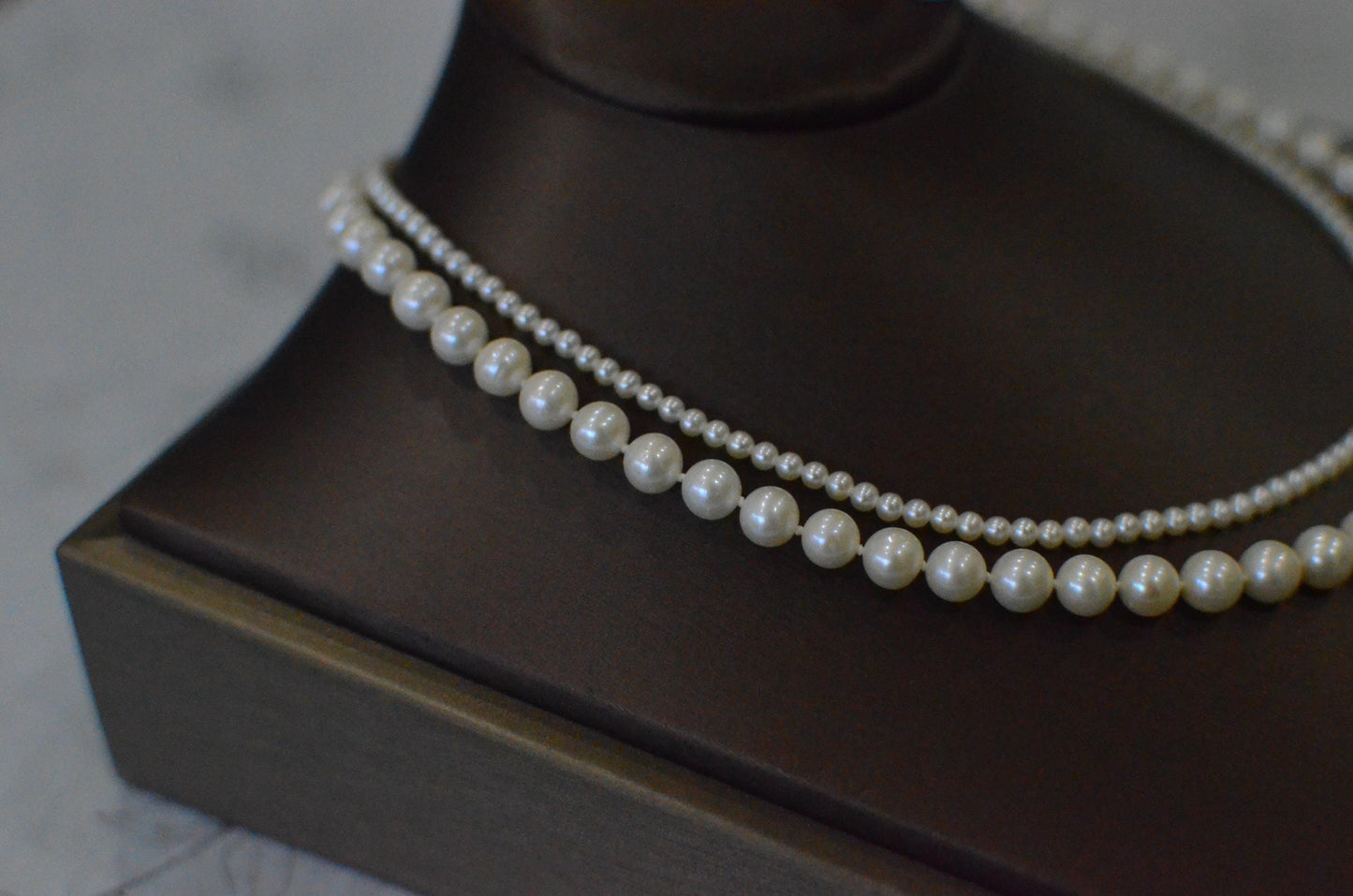 Double-Strand Freshwater Pearl Necklace: Sterling Silver Clasp, Bridal Jewelry