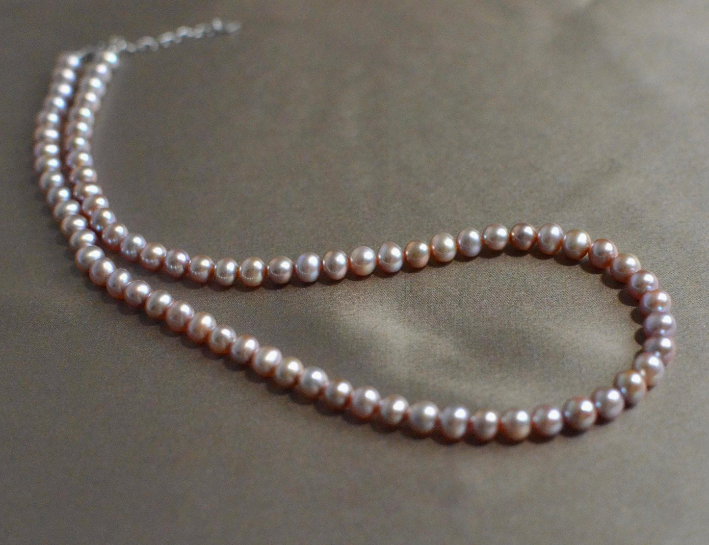 Champagne Rose Pearl Jewelry Set pearl necklace and or earrings  CZ Topped