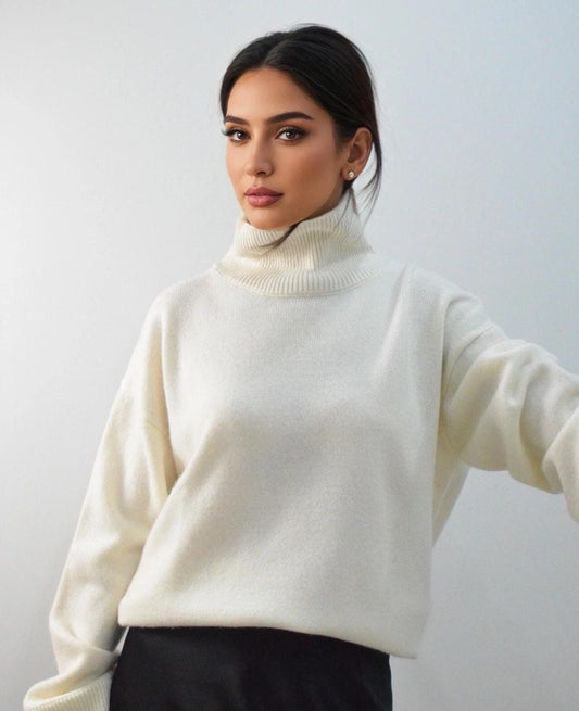Ladies Cashmere turtle neck sweater extra soft and warm