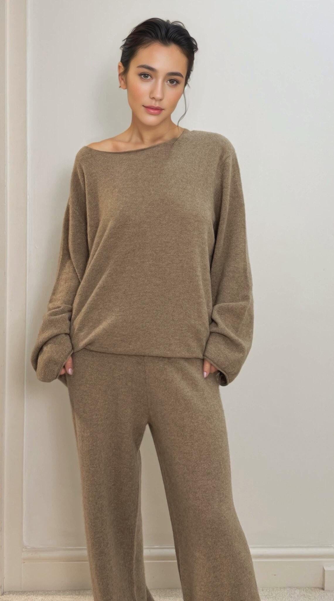 Softest 100% Cashmere  Sweater and Trousers Set: Women's Loungewear