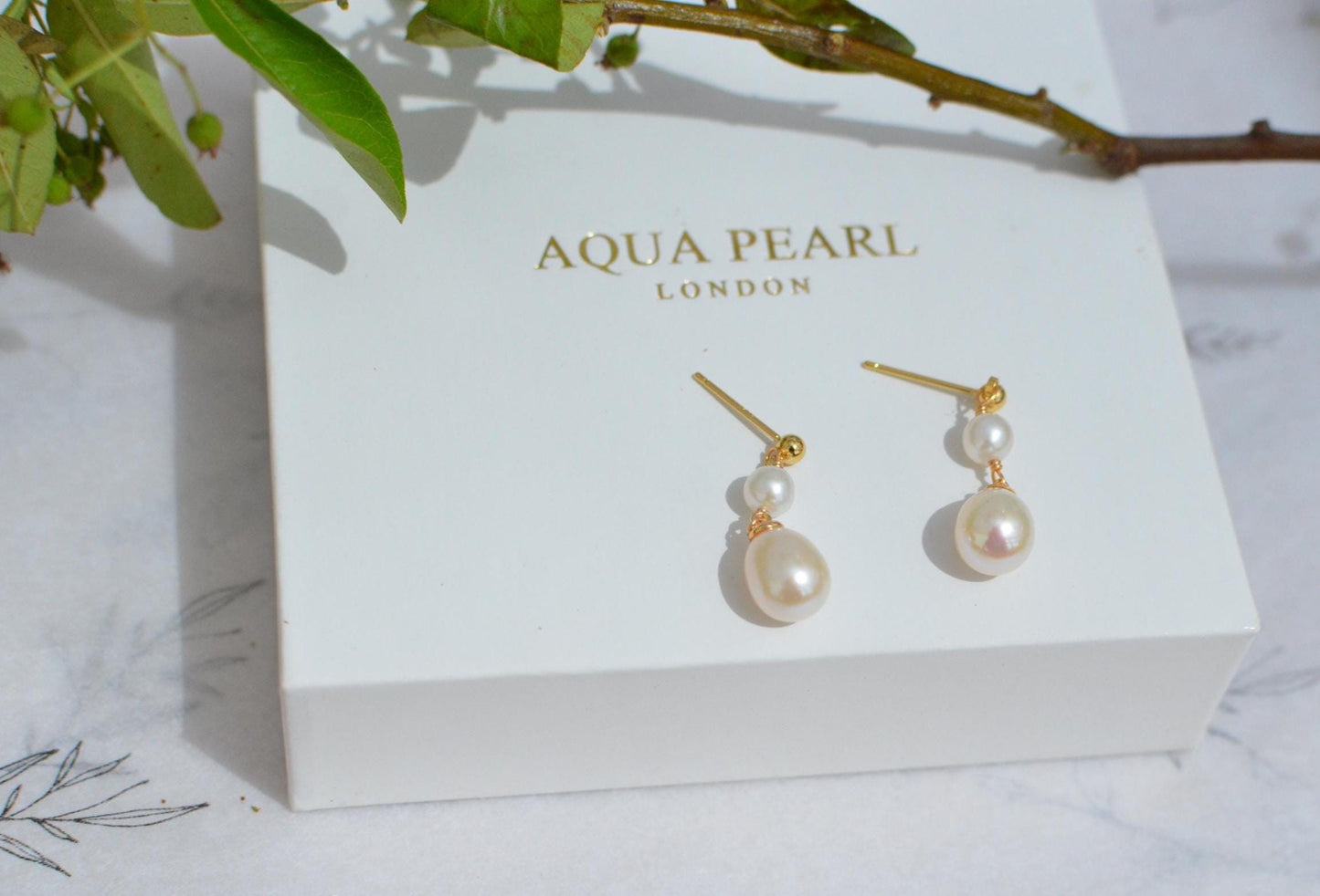 Classic tear shaped drop Pearl Earring Set – Timeless Elegance by Aqua Pearl London