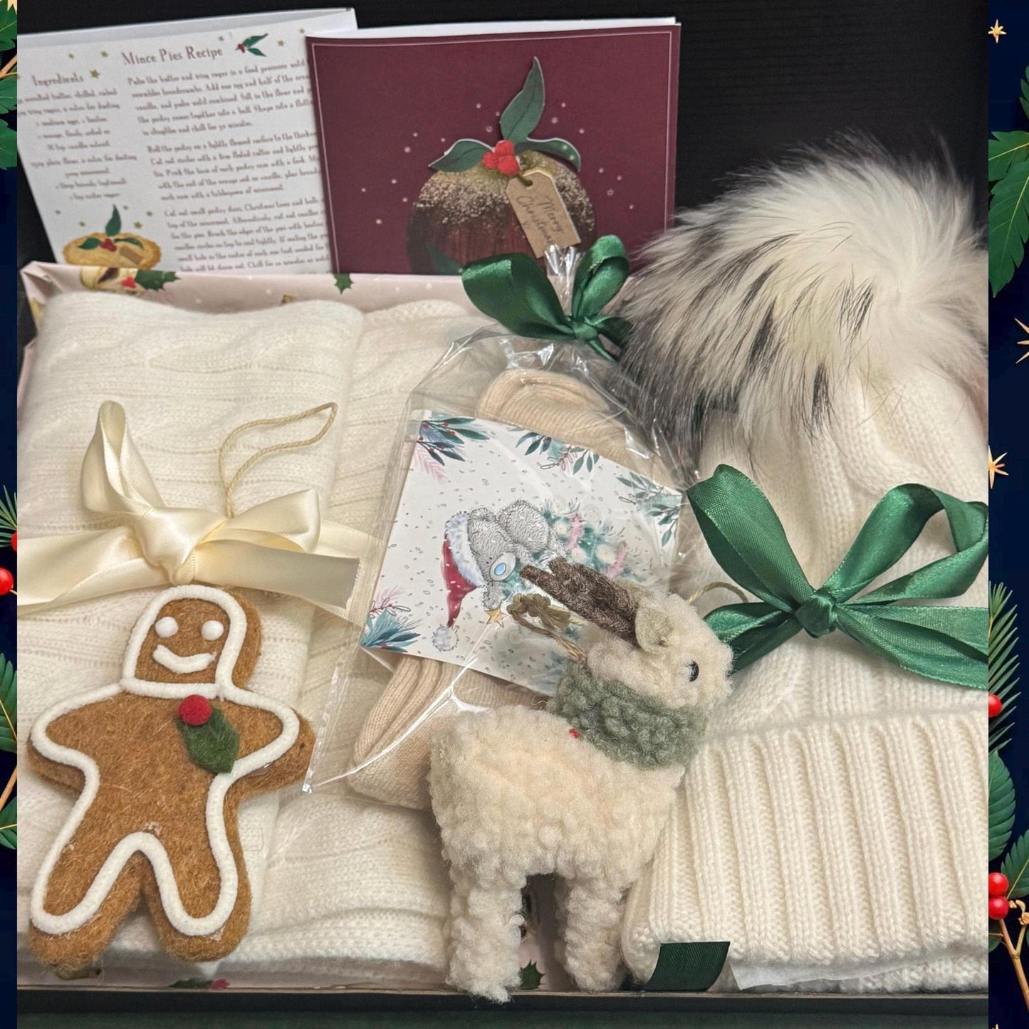 Christmas gift box Cashmere Gift Set: Scarf, Beanie, Socks