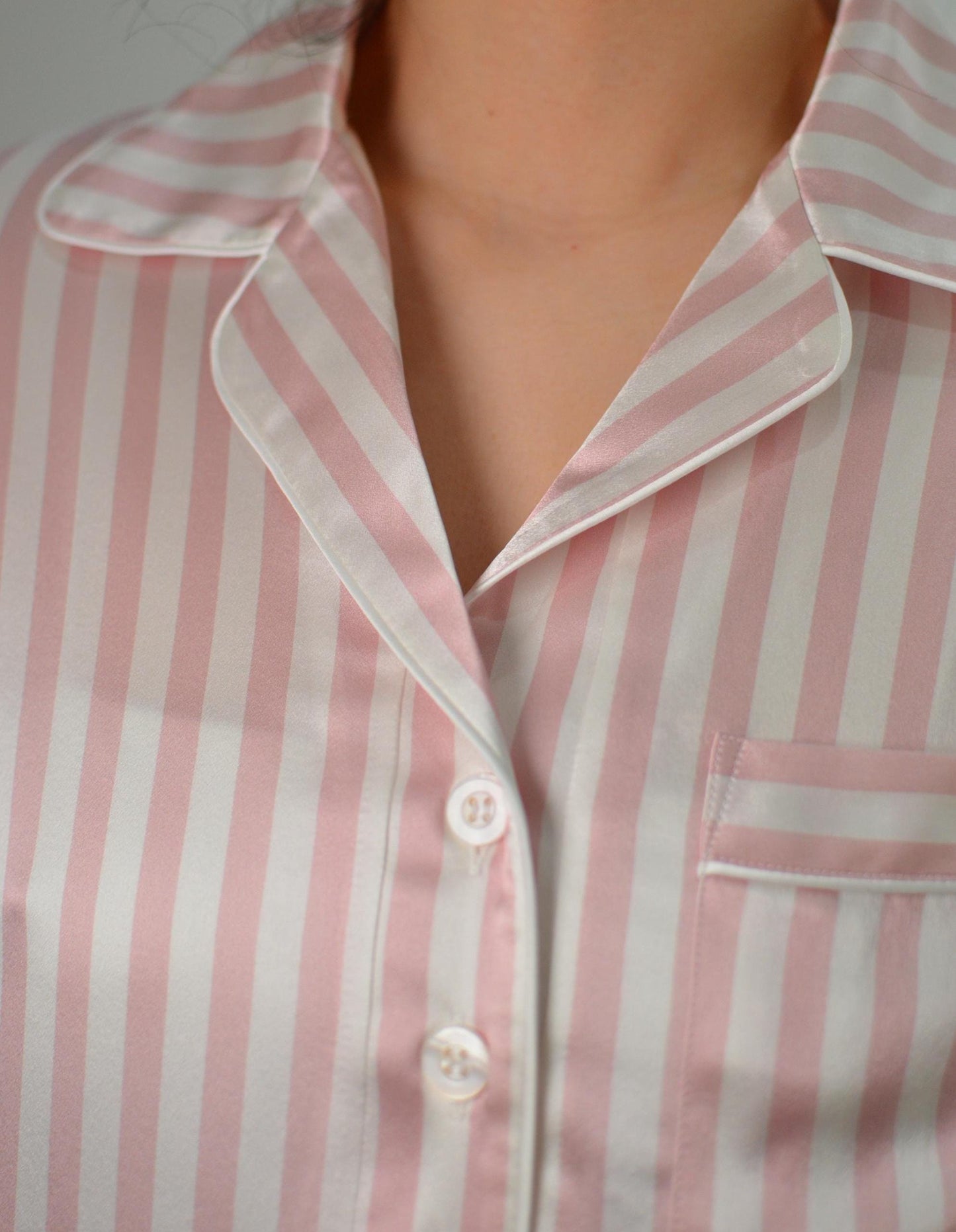 Mulberry Silk Striped Shirt Dress: 6A Grade Luxury Sleepwear