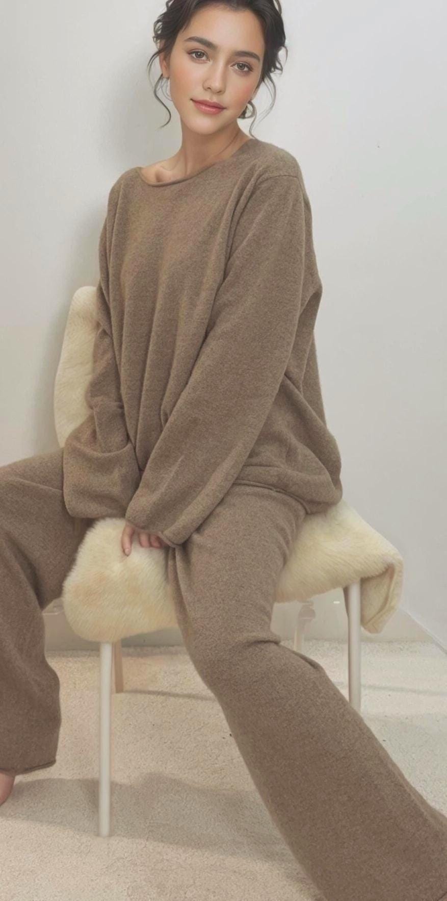 Softest 100% Cashmere  Sweater and Trousers Set: Women's Loungewear