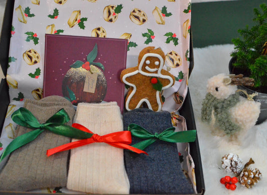 Christmas gift box Cashmere Socks Set, Extra Soft Bedding Socks for Women and Men