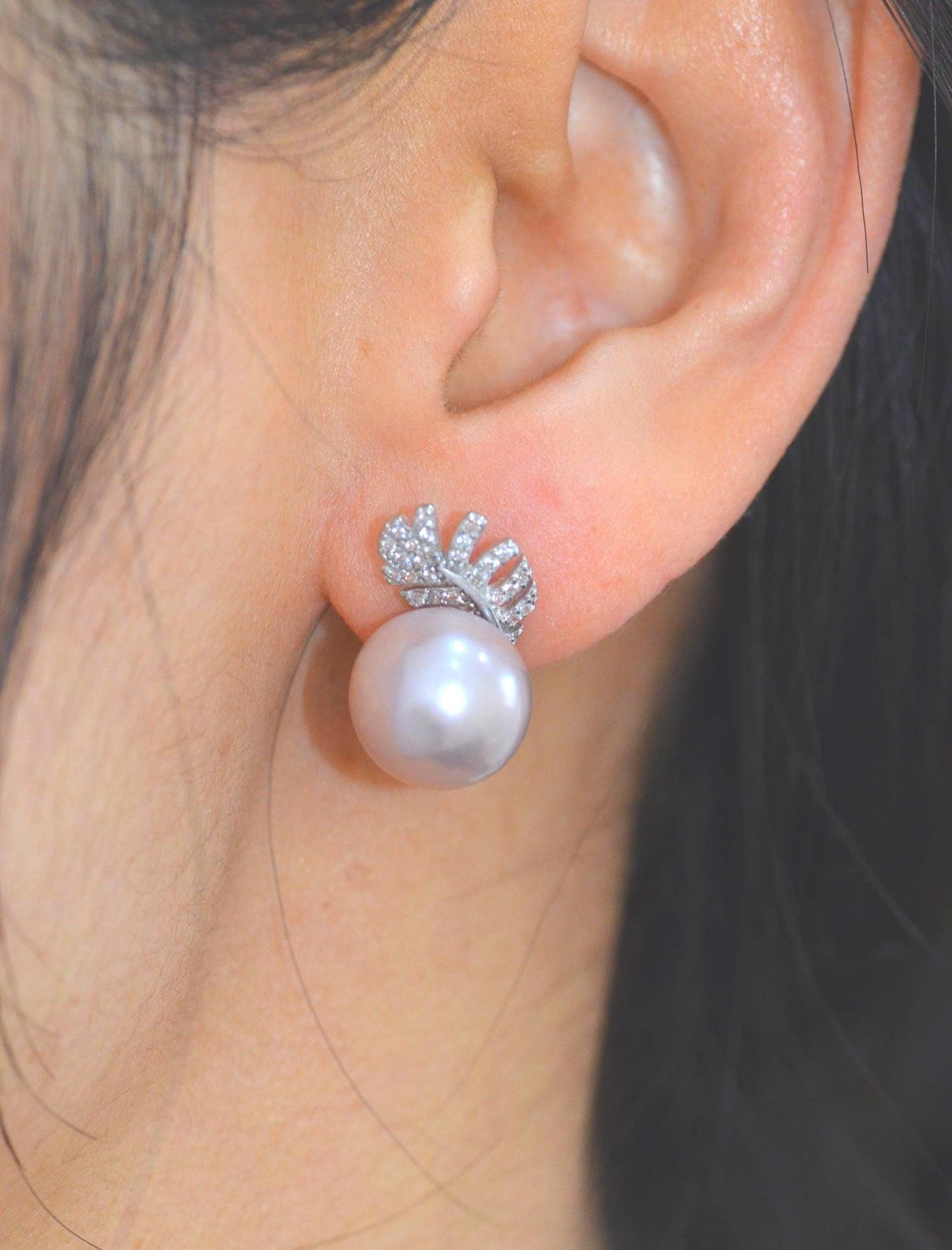 Champagne Rose Pearl earrings