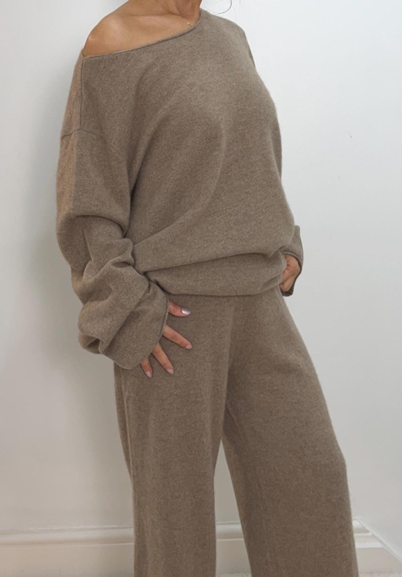 Softest 100% Cashmere  Sweater and Trousers Set: Women's Loungewear