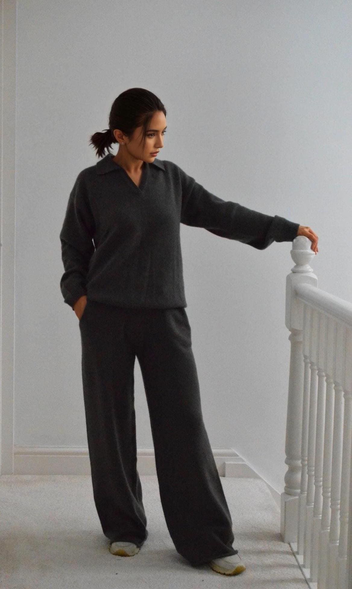 Cashmere and wool blend Sweater and Trousers Set: Women's Loungewear