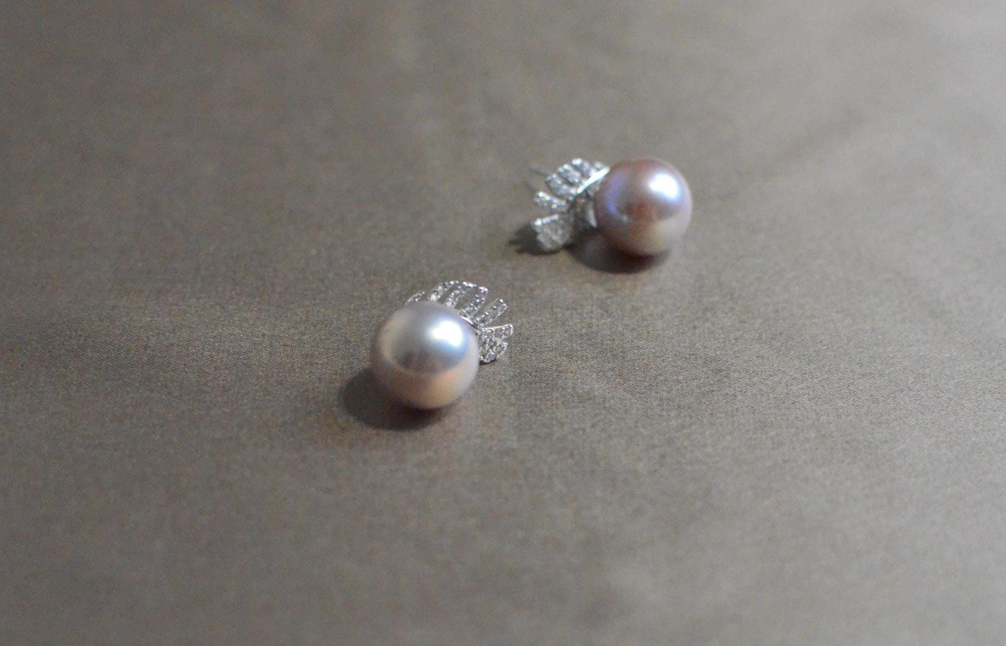 Champagne Rose Pearl earrings