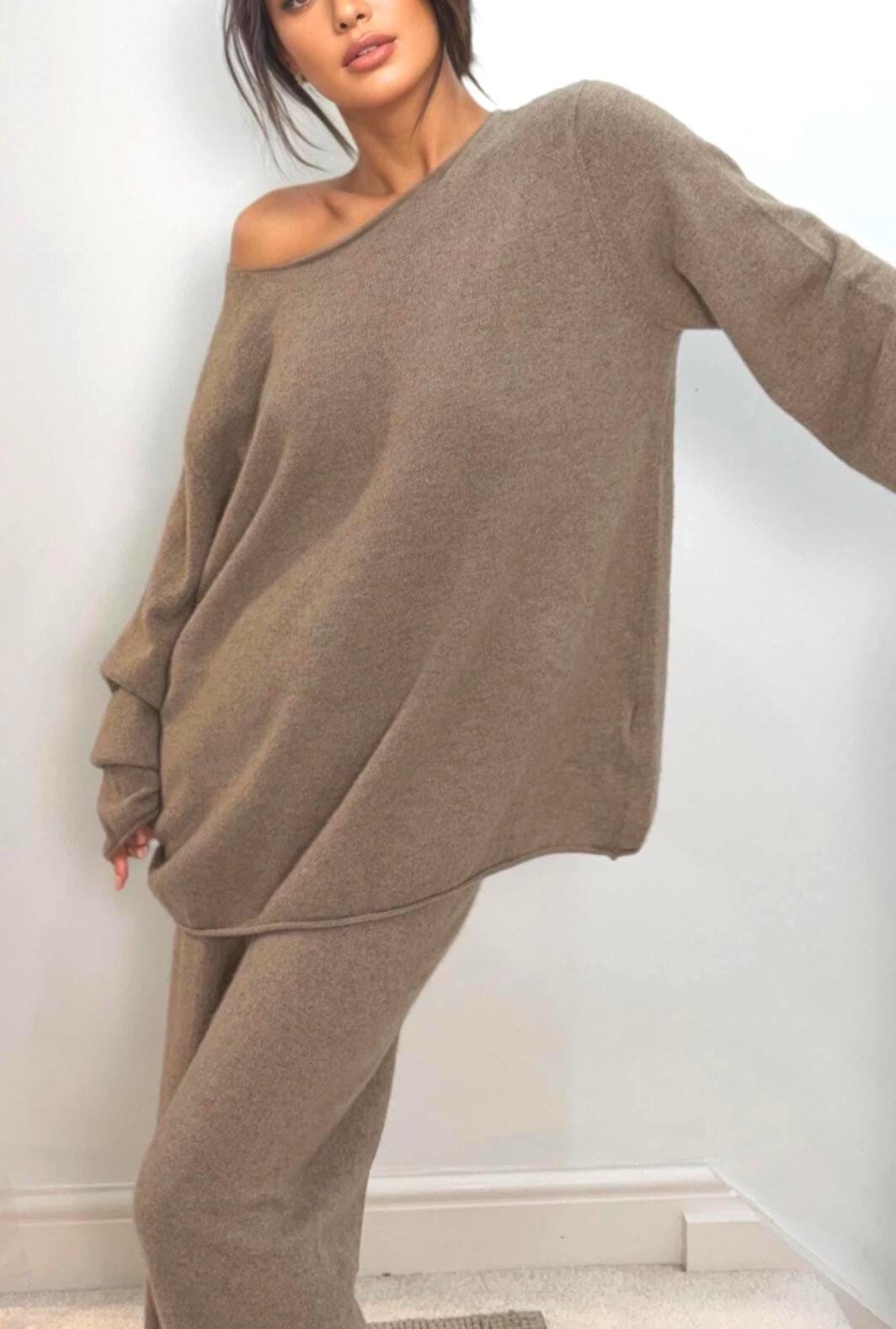 Softest 100% Cashmere  Sweater and Trousers Set: Women's Loungewear