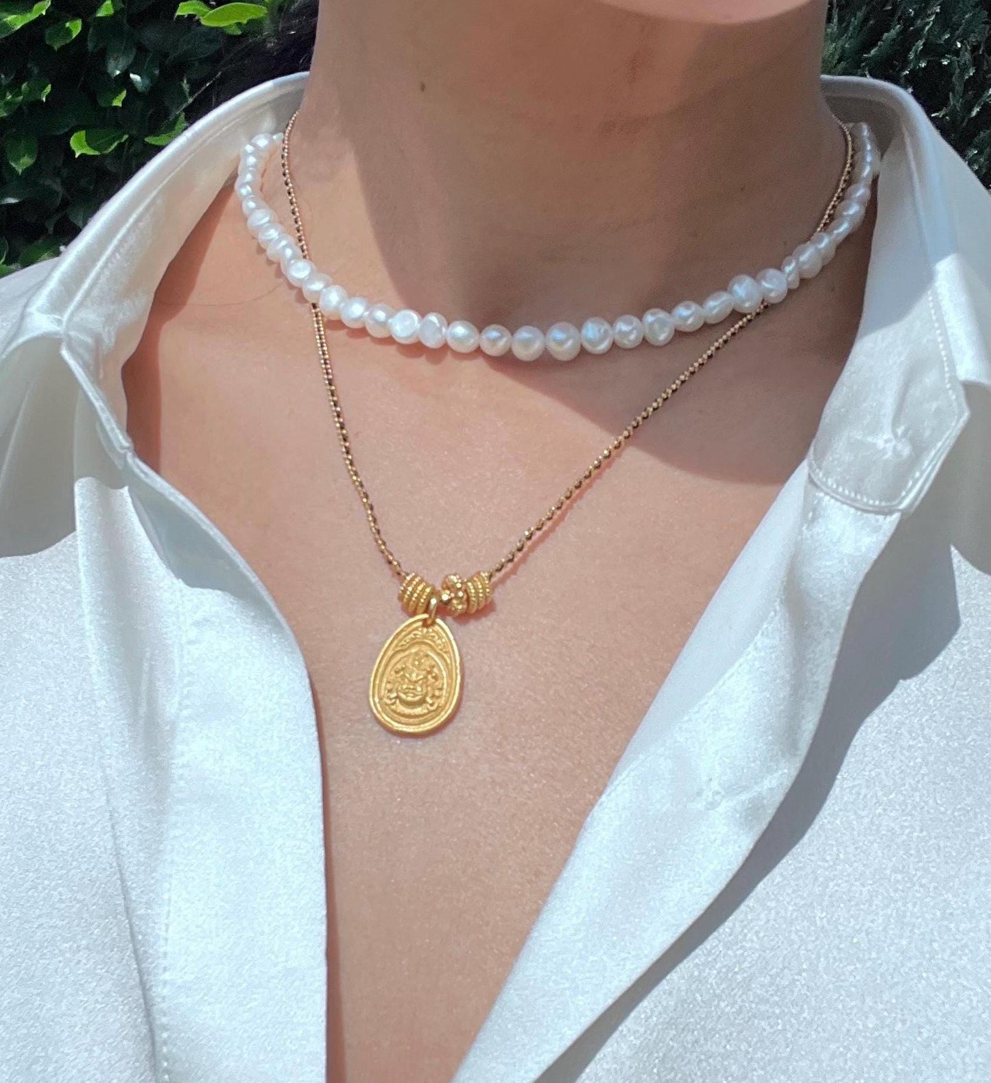 Three Elegant Layered Adjustable Necklace Set, can wear individually.