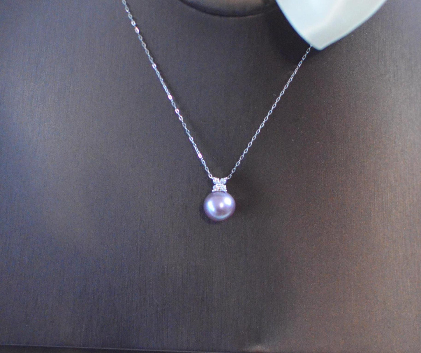 Freshwater Lavender Pearl Pendant Necklace