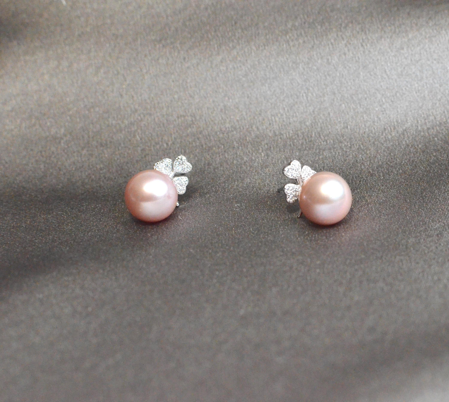 Champagne Pink Pearl earrings