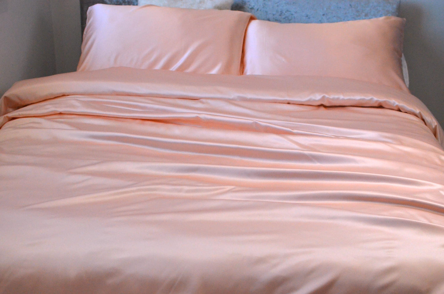 Pink & White Mulberry Silk Duvet Cover Set: 25 Momme Luxury Bedding