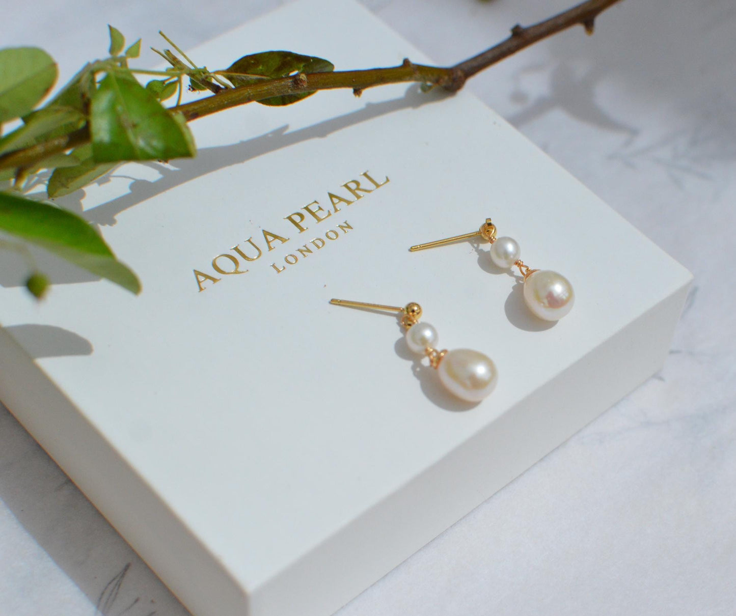 Classic tear shaped drop Pearl Earring Set – Timeless Elegance by Aqua Pearl London