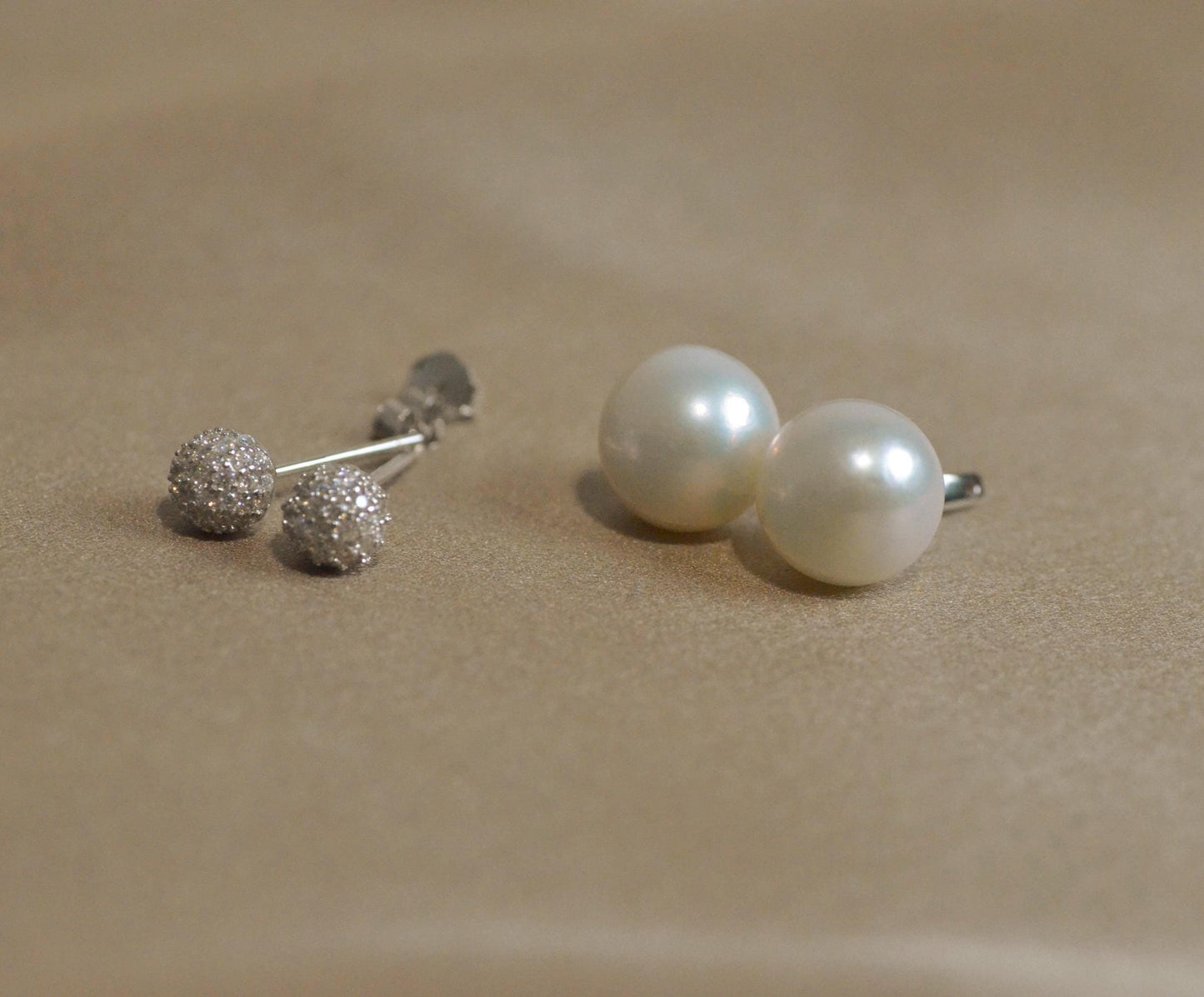 Freshwater Double Pearl Stud Earrings