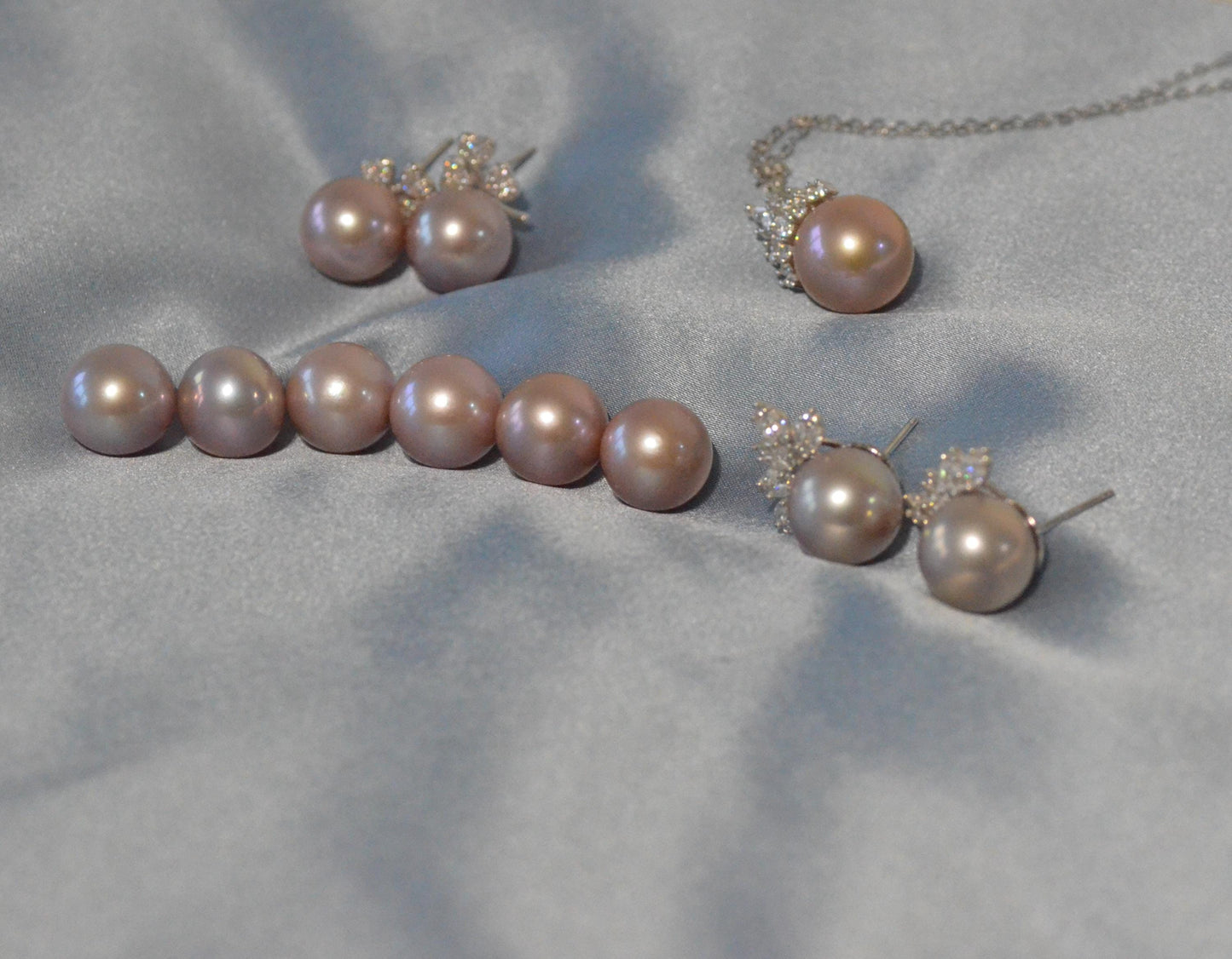 Champagne Rose Pearl earrings