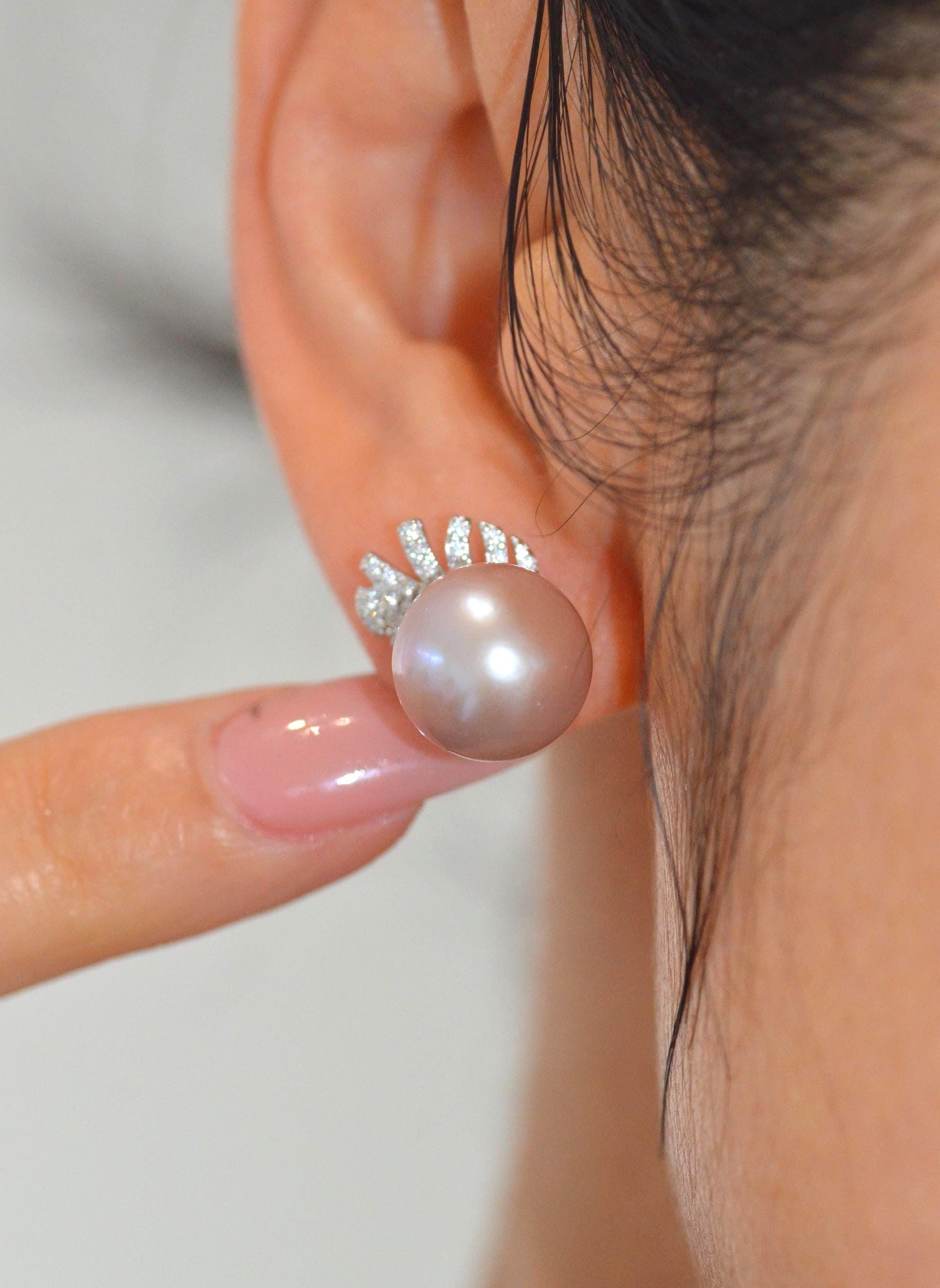 Champagne Rose Pearl earrings