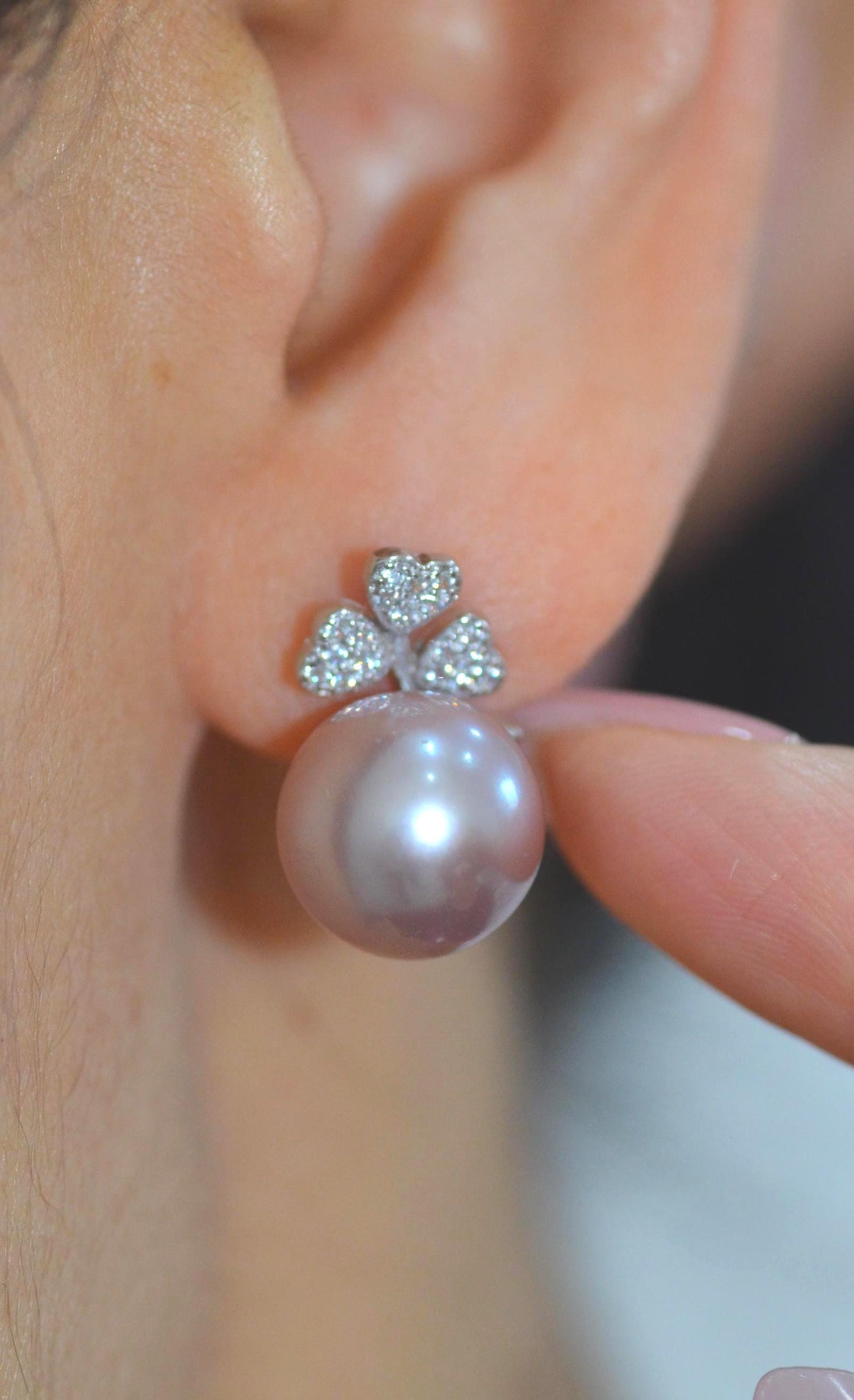 Champagne Pink Pearl earrings