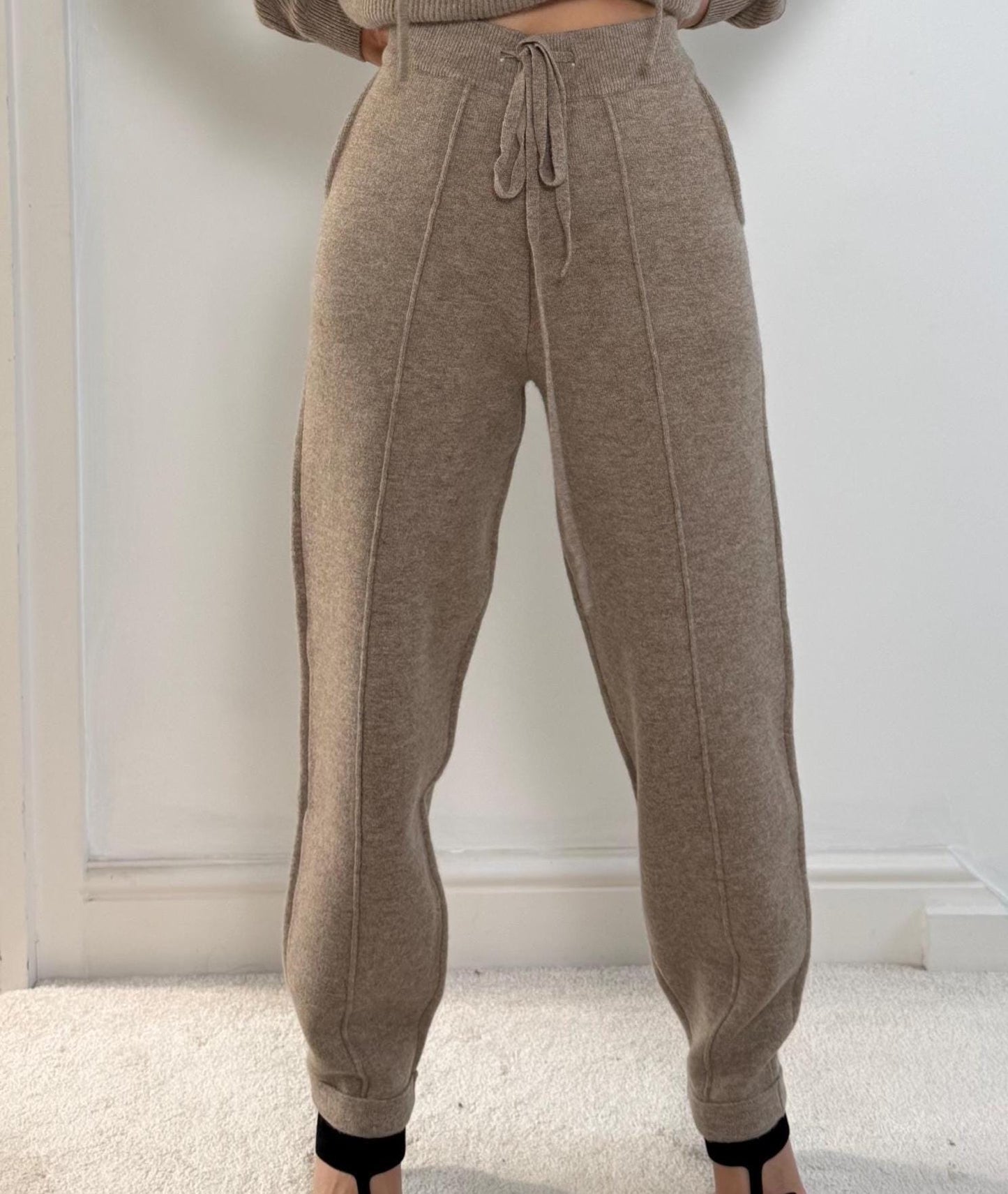 Luxury cashmere and wool blend  jogger pants for outdoor or relaxed use extra thick