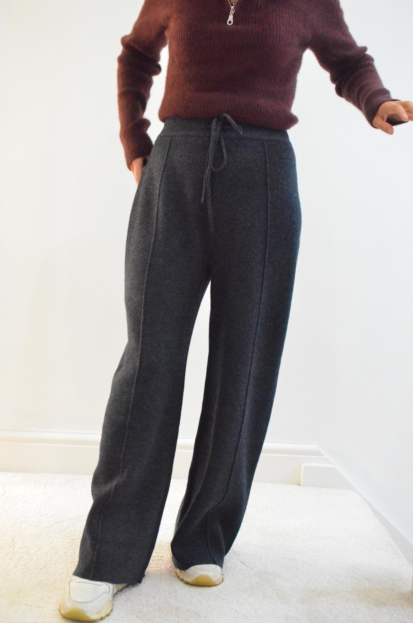 Women 100% Cashmere trousers extra soft and warm Waistband and adjustable strap