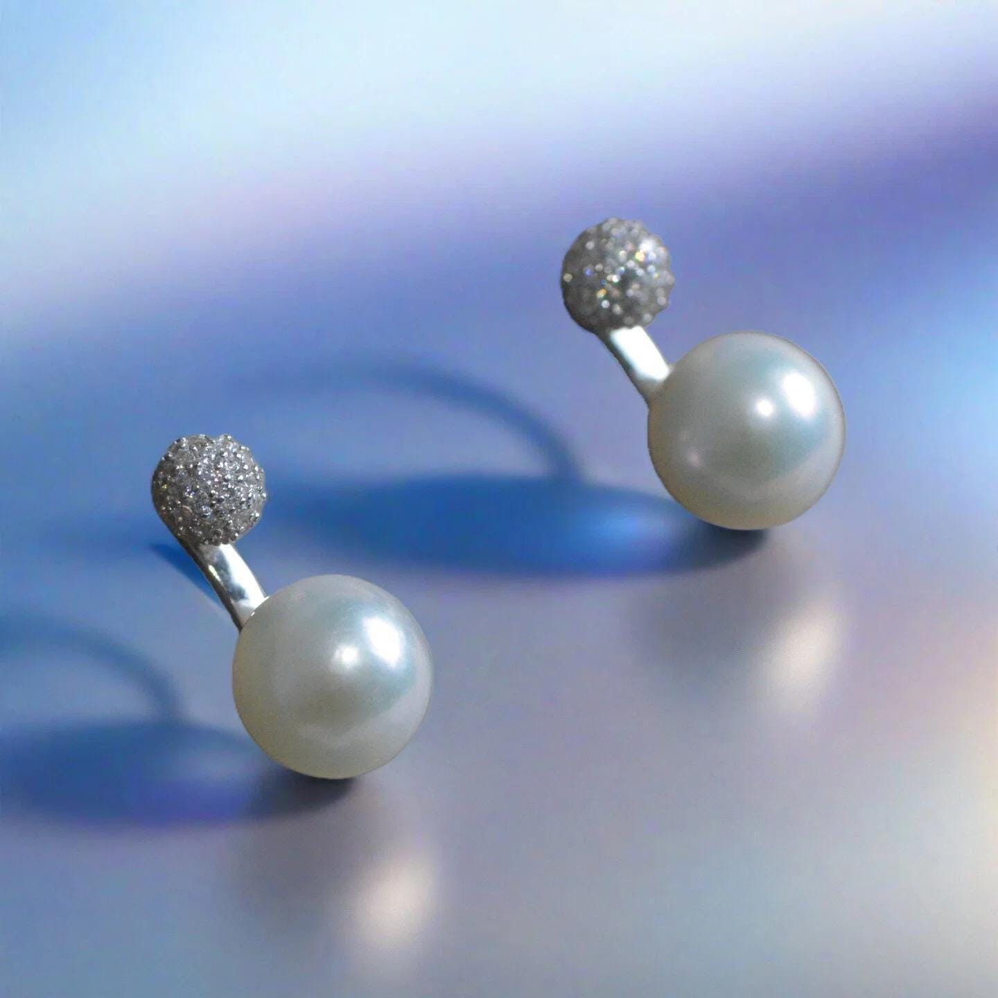 Freshwater Double Pearl Stud Earrings