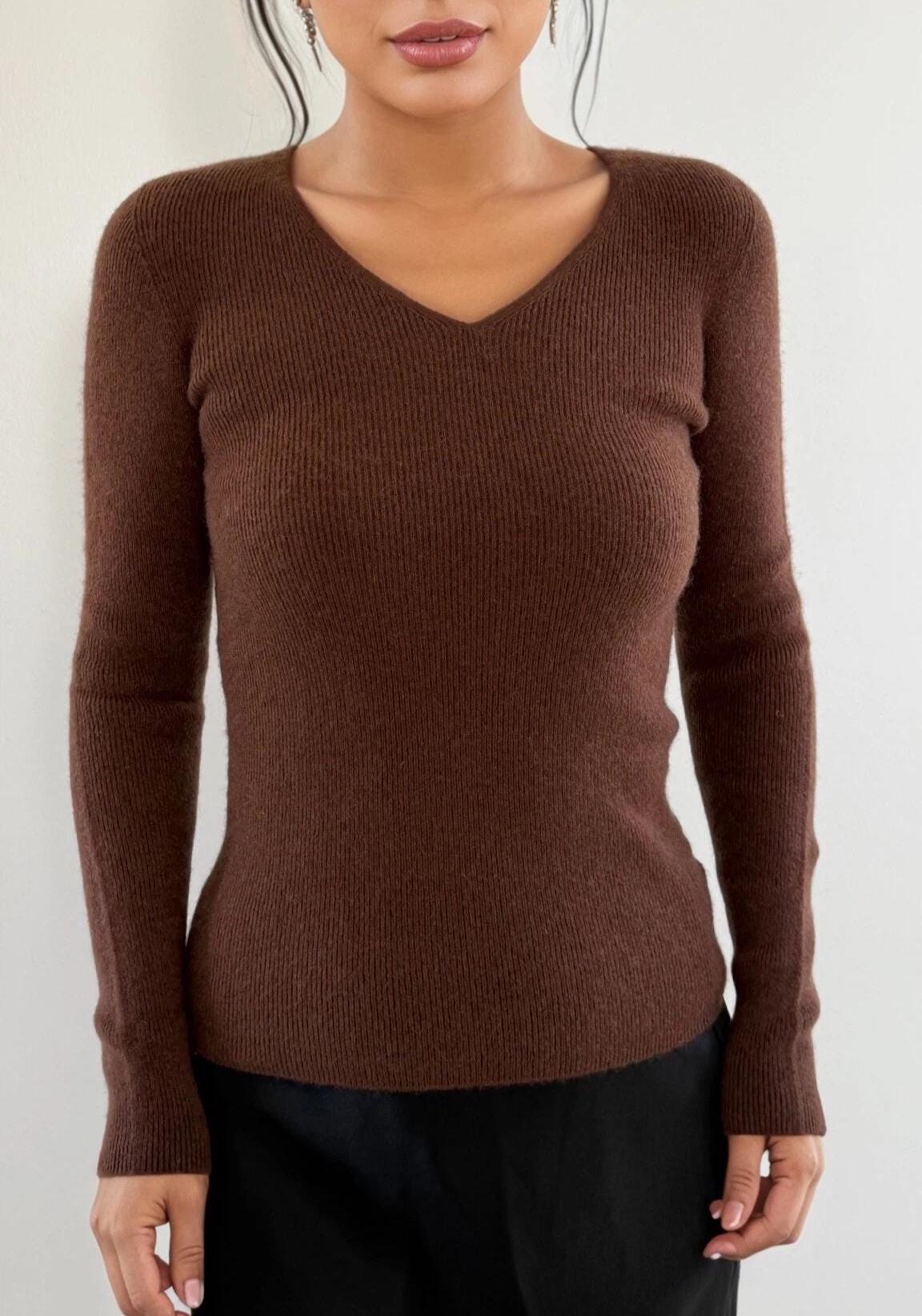 100% Pure Cashmere Slim-Fit Vneck Layering Sweater