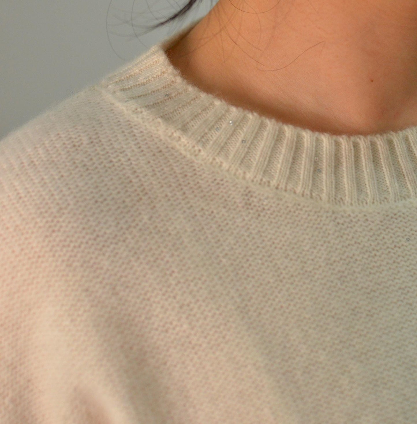 Cashmere Wool Blend Loungewear Set: Sparkling Beads, Adjustable Straps