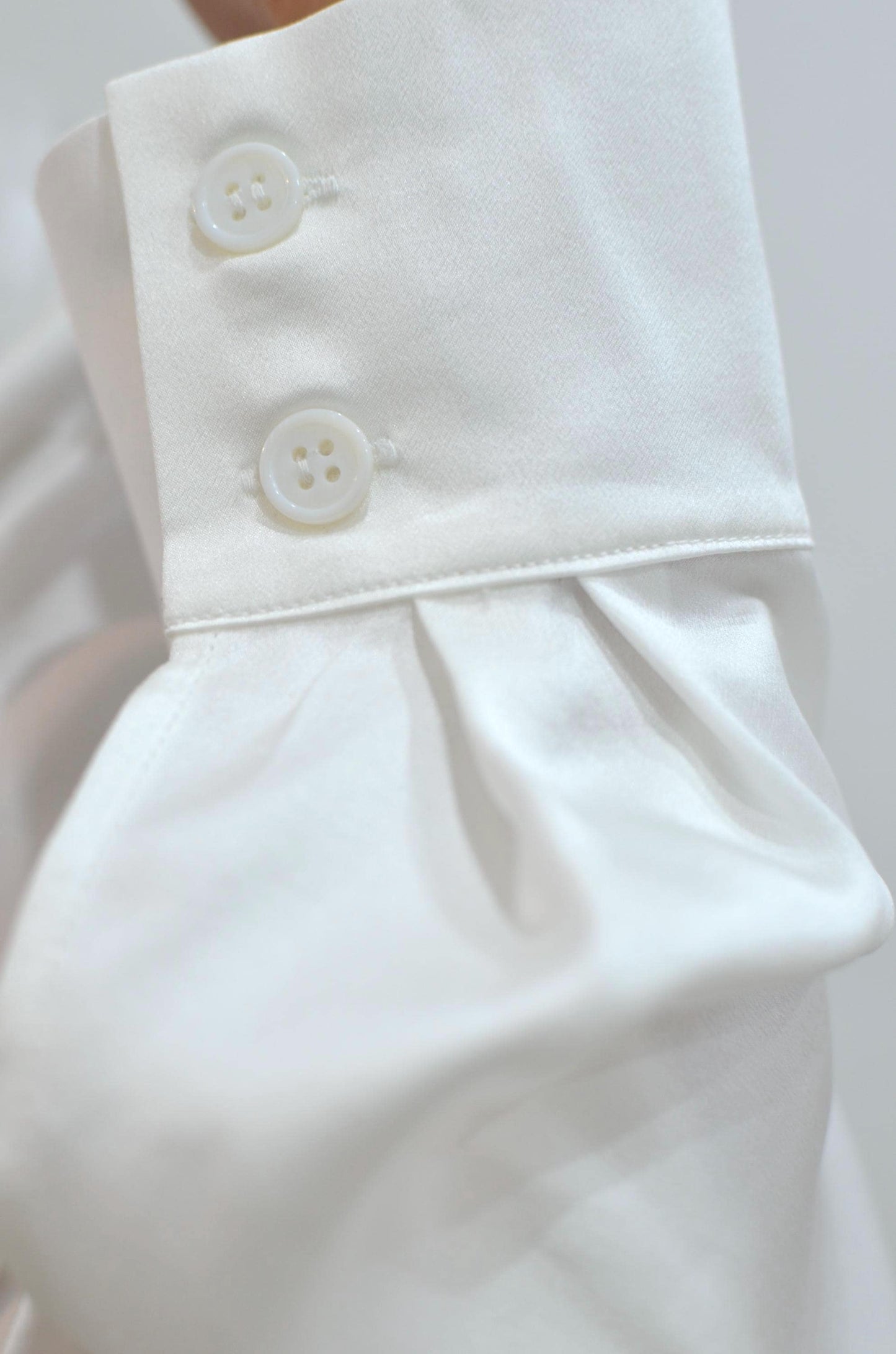 White Mulberry over size  Silk Shirt: 22 Momme Long Sleeve Blouse